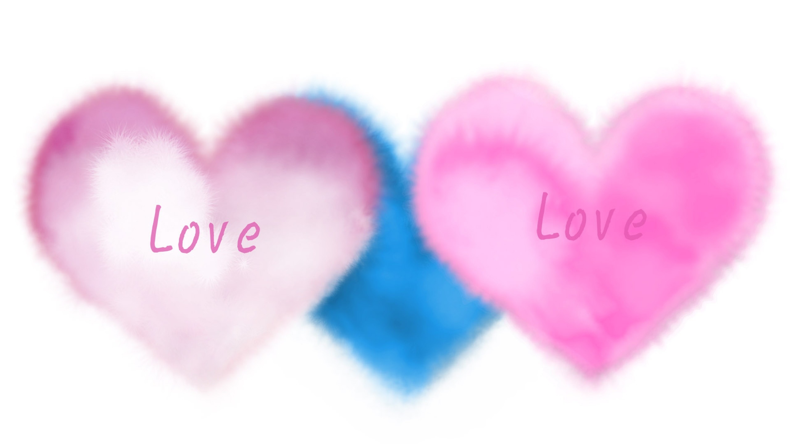 2560x1440 wallpaper: Pink, Heart, Love, Blue, Light wallpaper