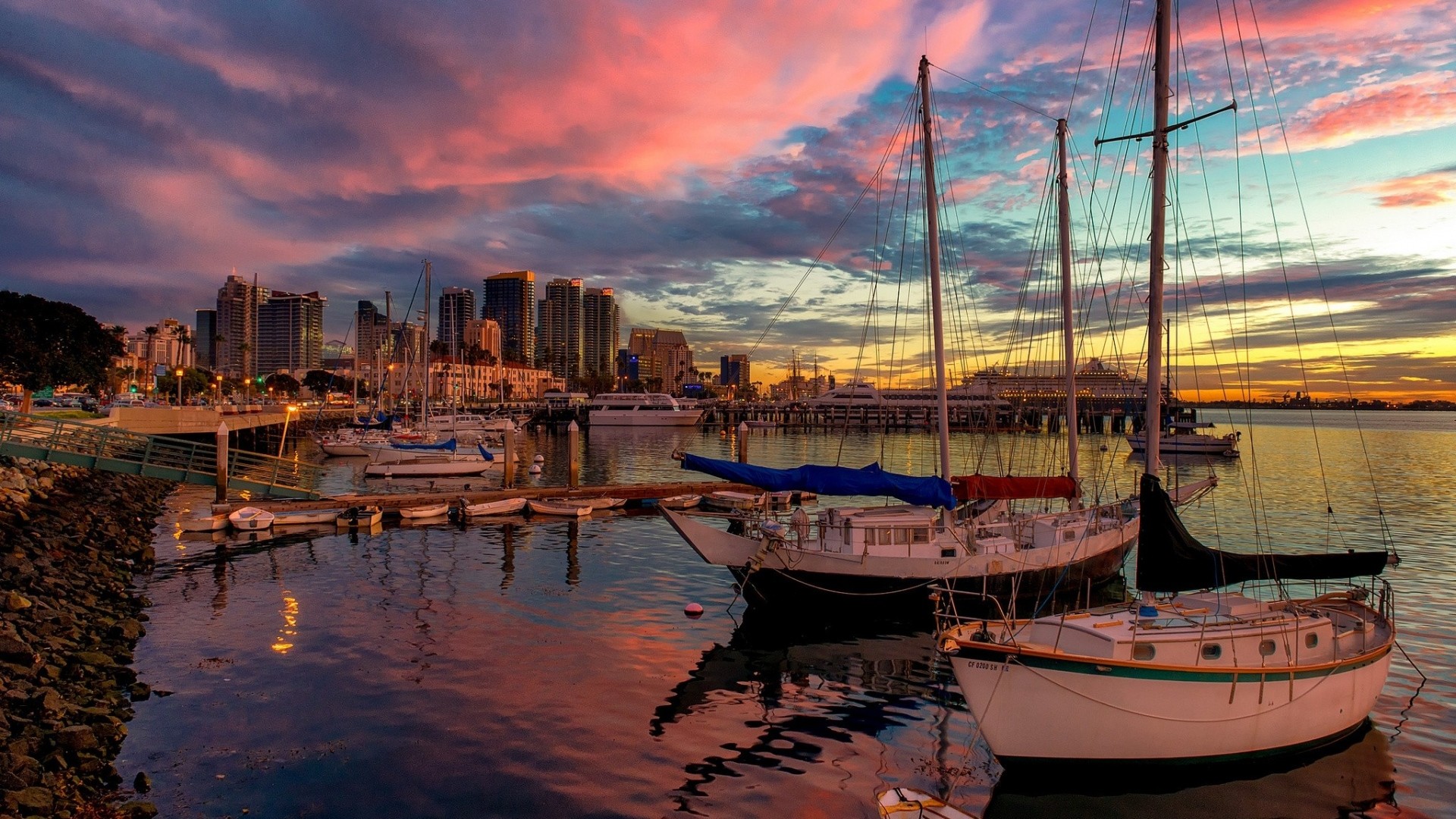1920x1080 Preview wallpaper san diego, united states, pier, sunset, beautiful,  california 
