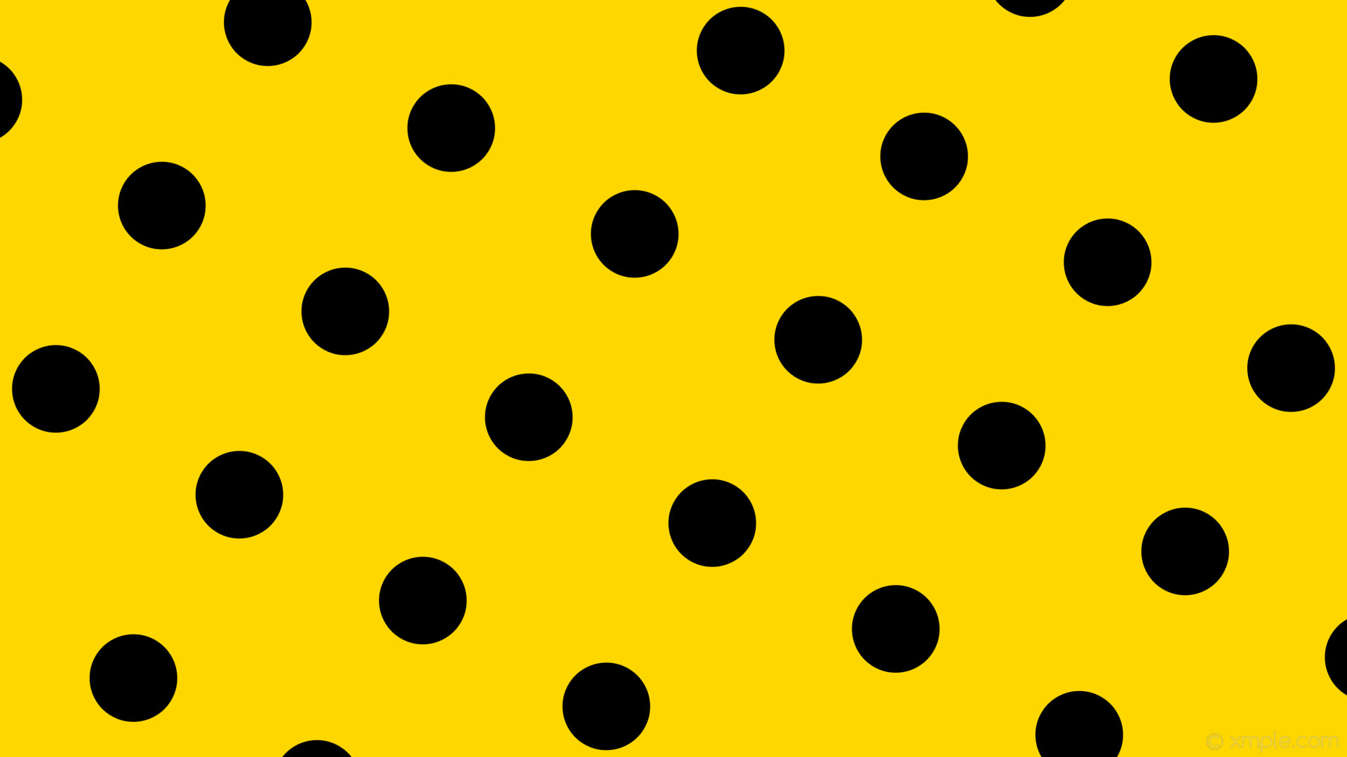 1920x1080 wallpaper polka dots black yellow spots gold #ffd700 #000000 150Â° 125px  302px