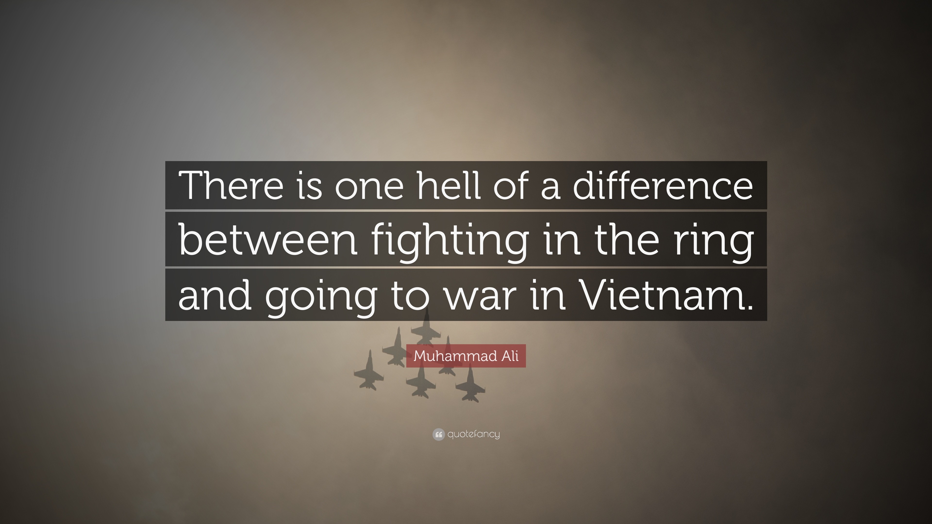 3840x2160 Muhammad Ali Quote: “There is one hell of a difference between fighting in  the