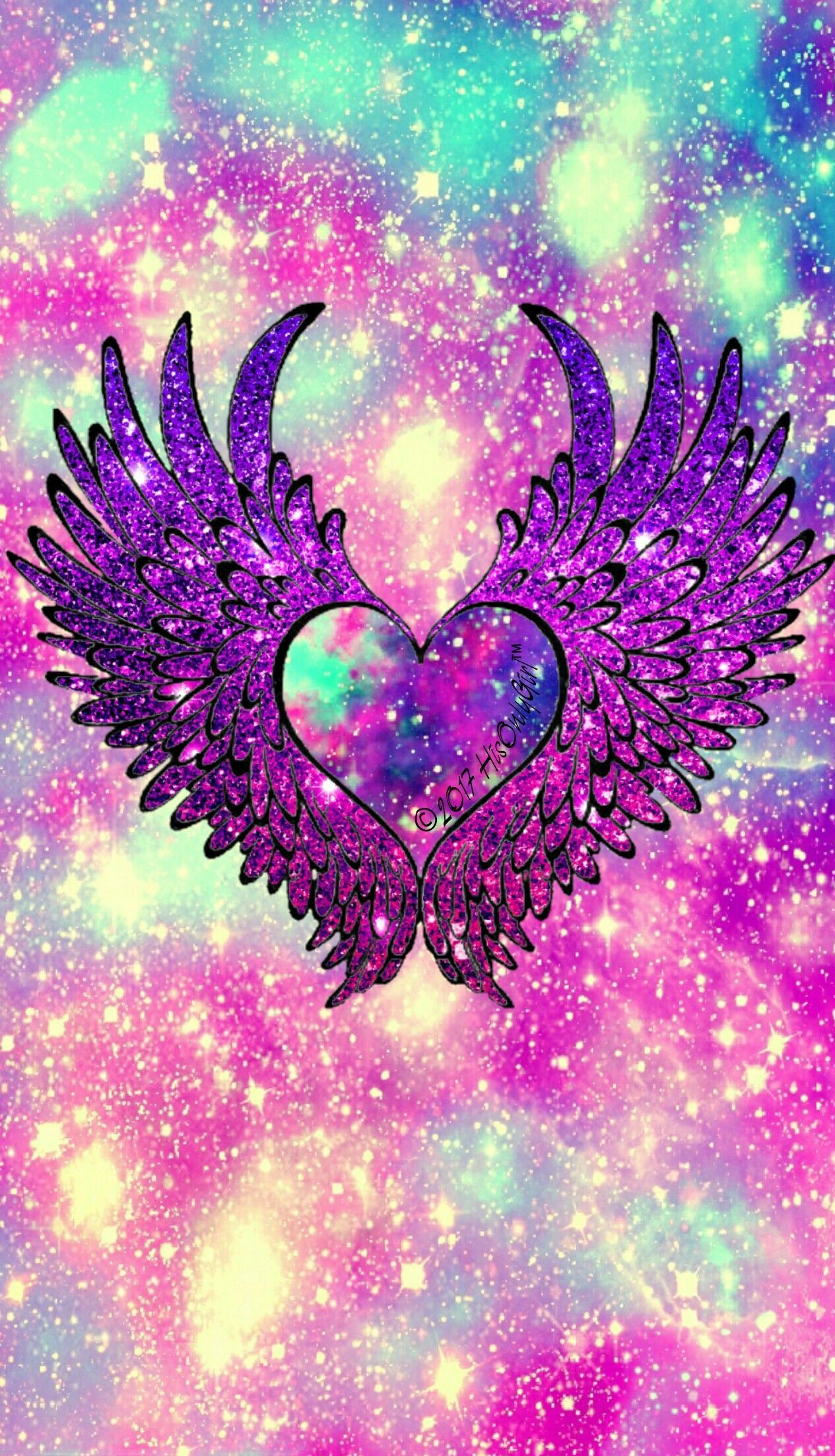 1265x2207 Angel heart wings galaxy wallpaper I created for the app CocoPPa!