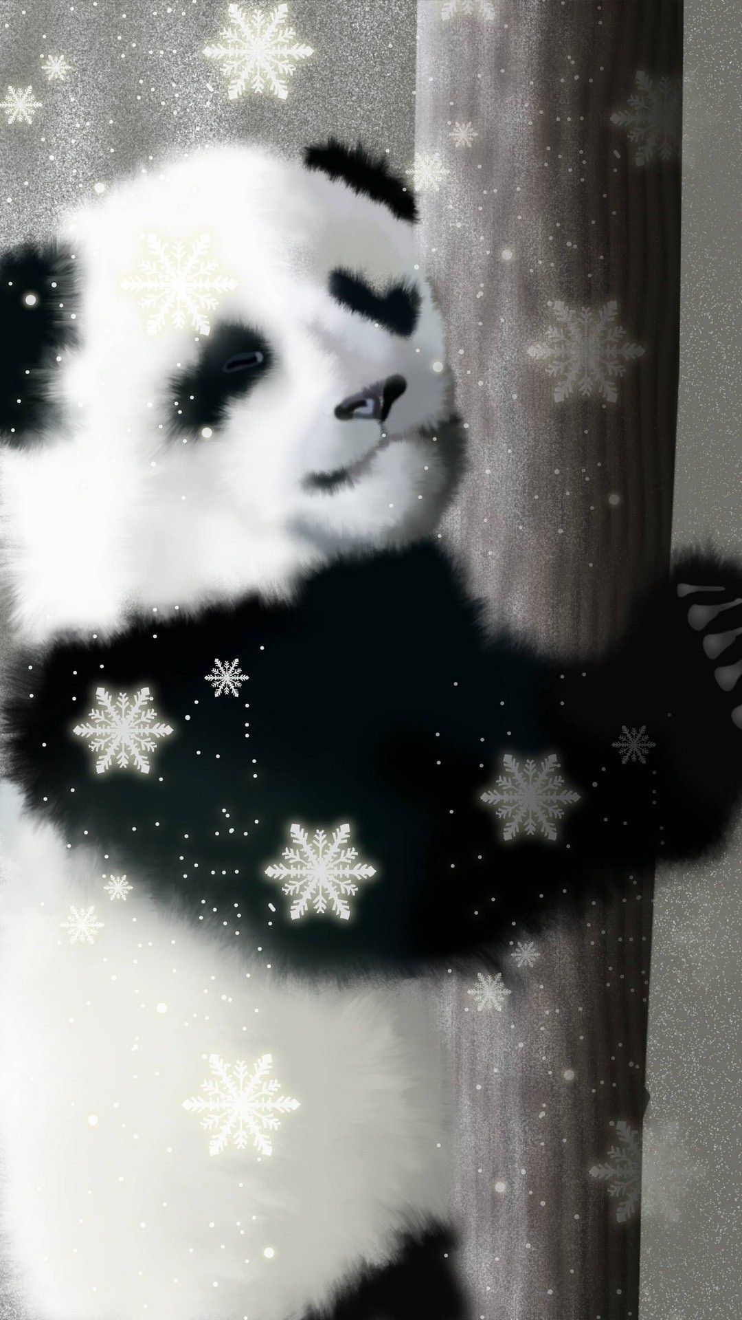 equal-finch221: Baby panda in pajamas Po black background Angry dark