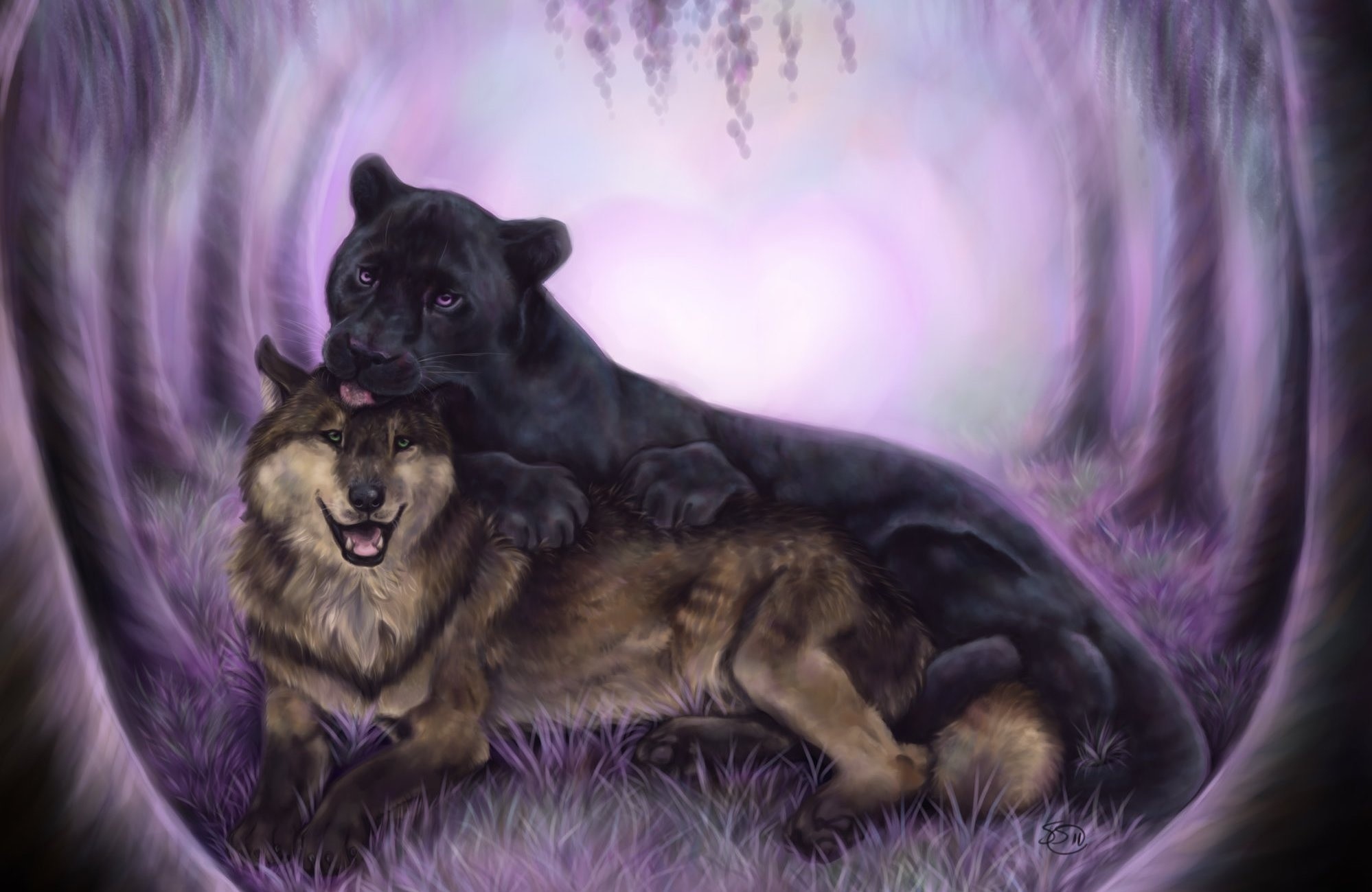 1998x1299 Wolf art black animal panther wallpaper |  | 172052 | WallpaperUP