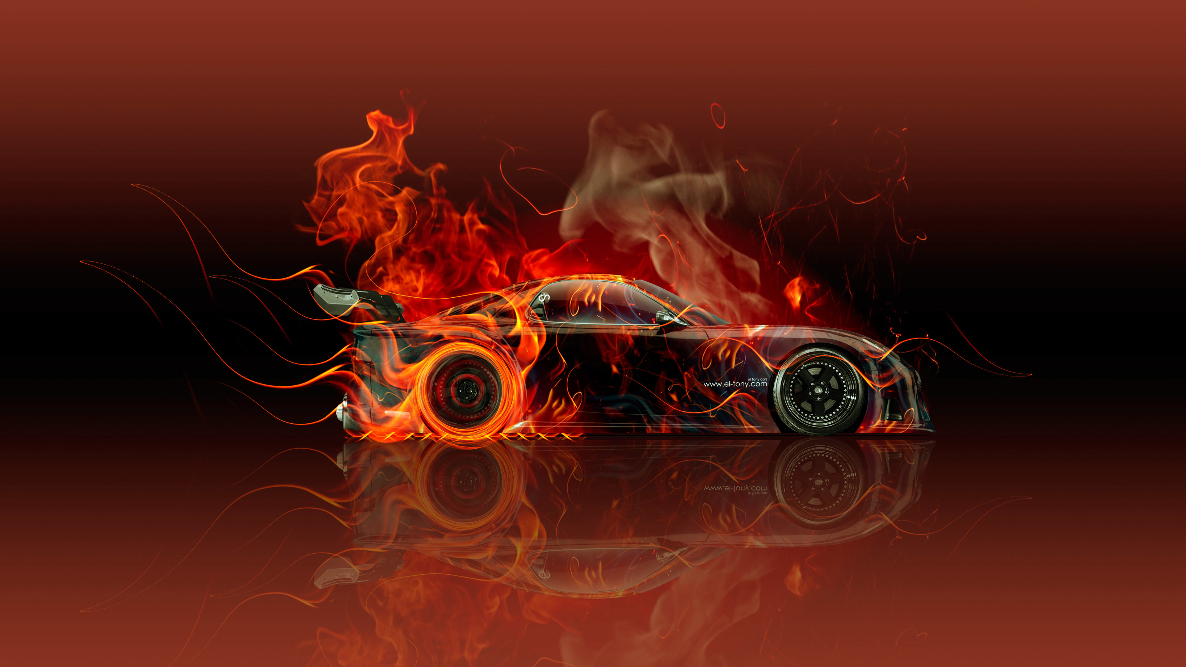 3840x2160 ... Mazda RX7 VeilSide JDM Side Fire Drift Car 2015 Wallpapers el Tony Cars