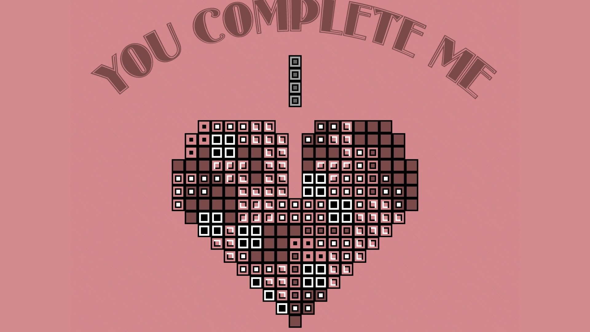 1920x1080  Wallpaper heart, game, pink, brown
