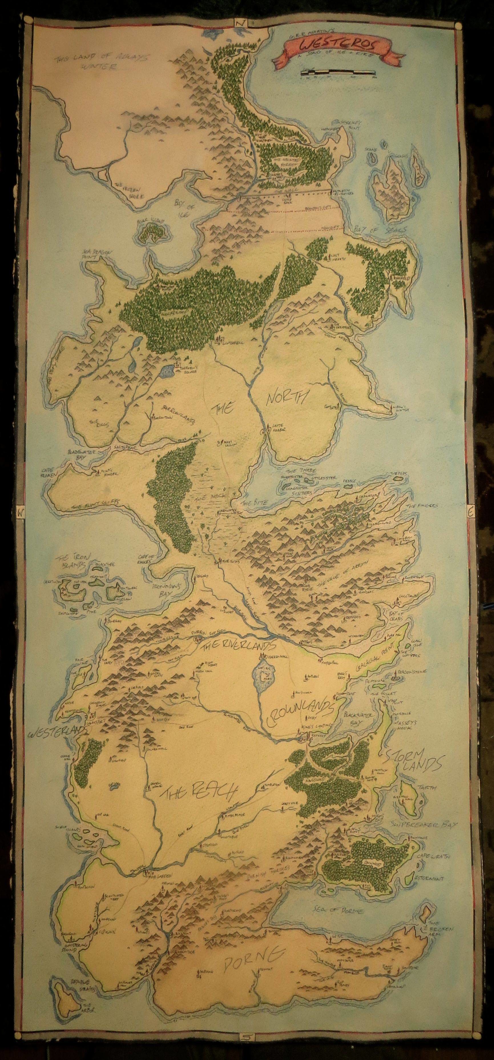 1731x3708 I drew a map of Westeros from Game of Thrones ...