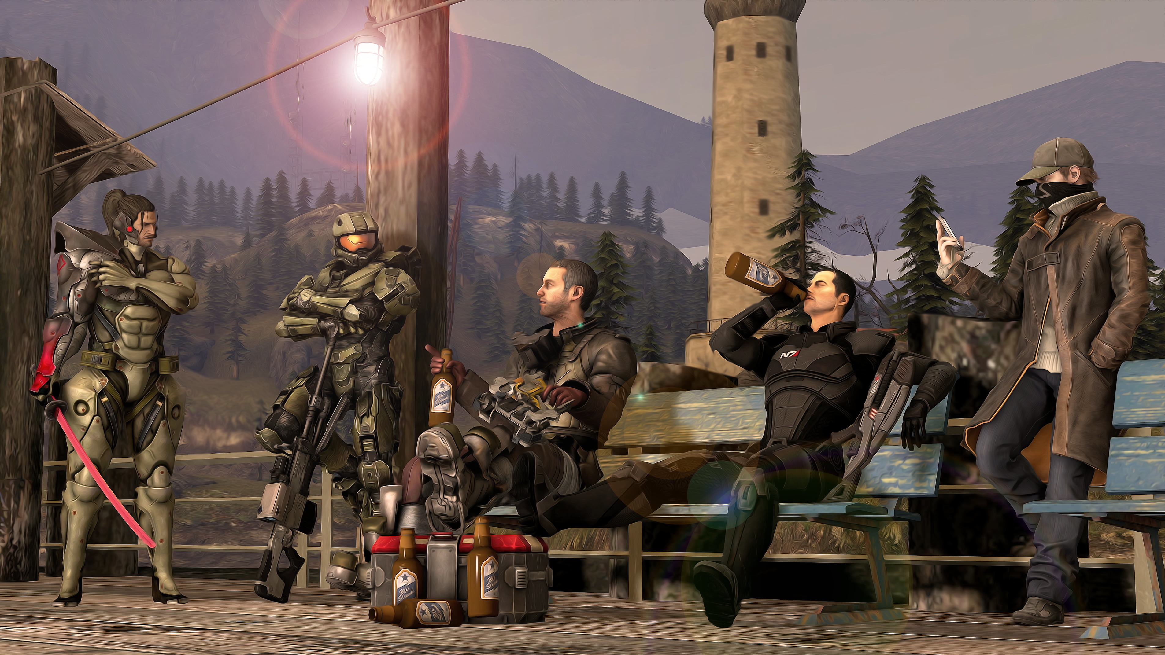 3810x2143 Metal Gear Rising video game, Mass Effect, Halo 2, Metal Gear Rising: