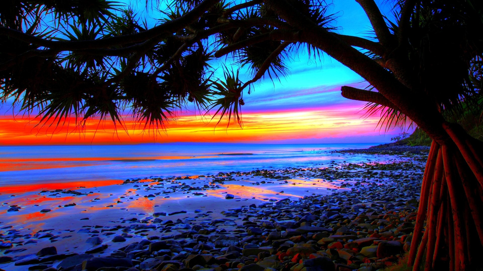 1920x1080 Cool Sunset Beach Hd Wallpaper Beach Sunset Wallpapers CloudPix 