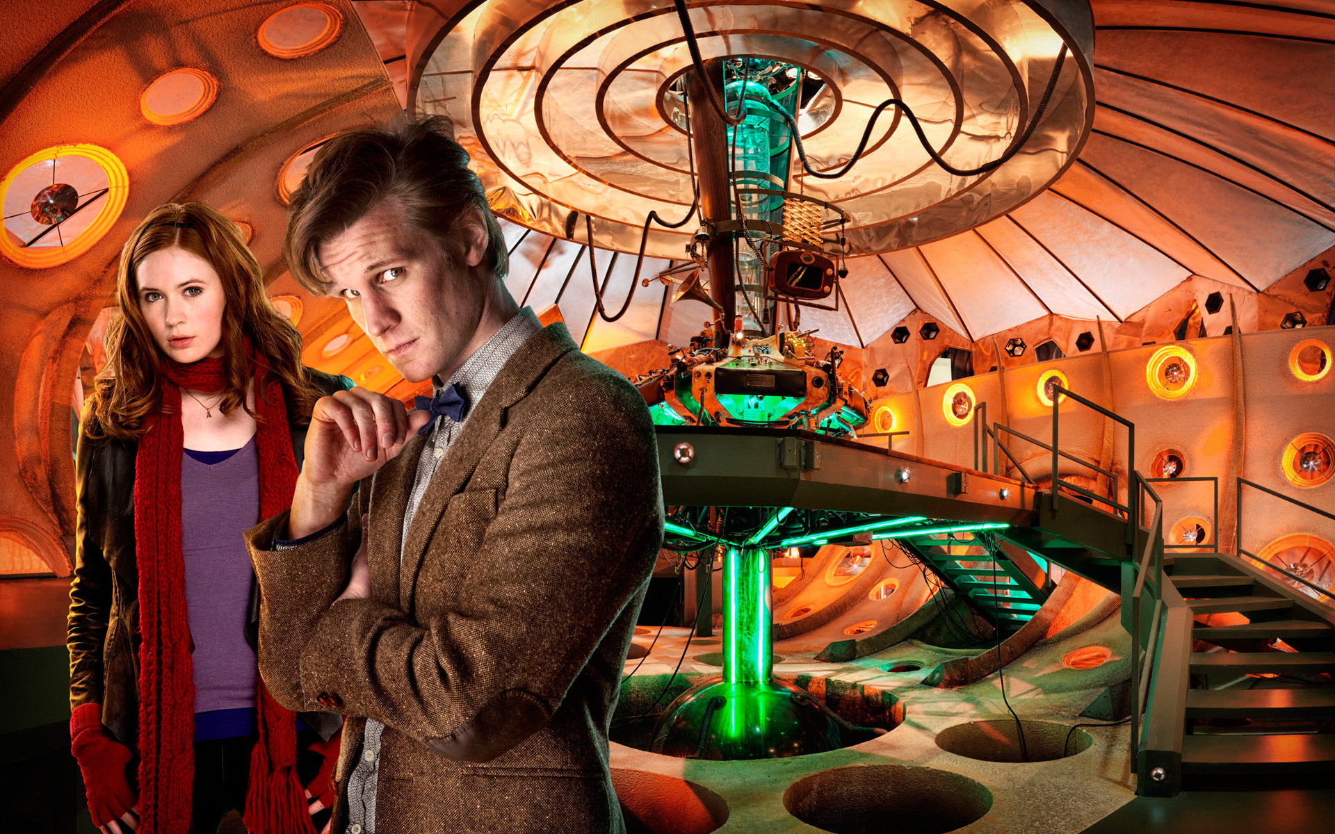 1920x1200 TARDIS Matt Smith Karen Gillan Amy Pond Eleventh Doctor Doctor Who