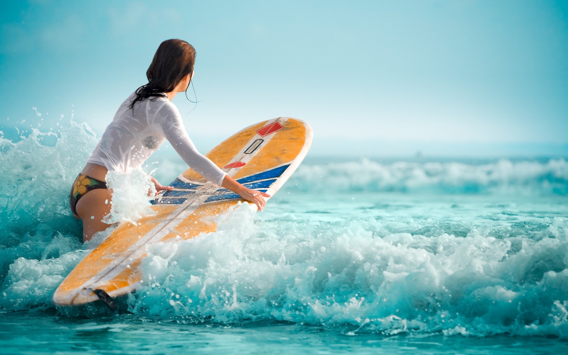 1920x1200 surfer-girl on deviantART Last surfer girl of this summer? I hope not but  with fall upon us and things surfing girls wallpaper (images count.