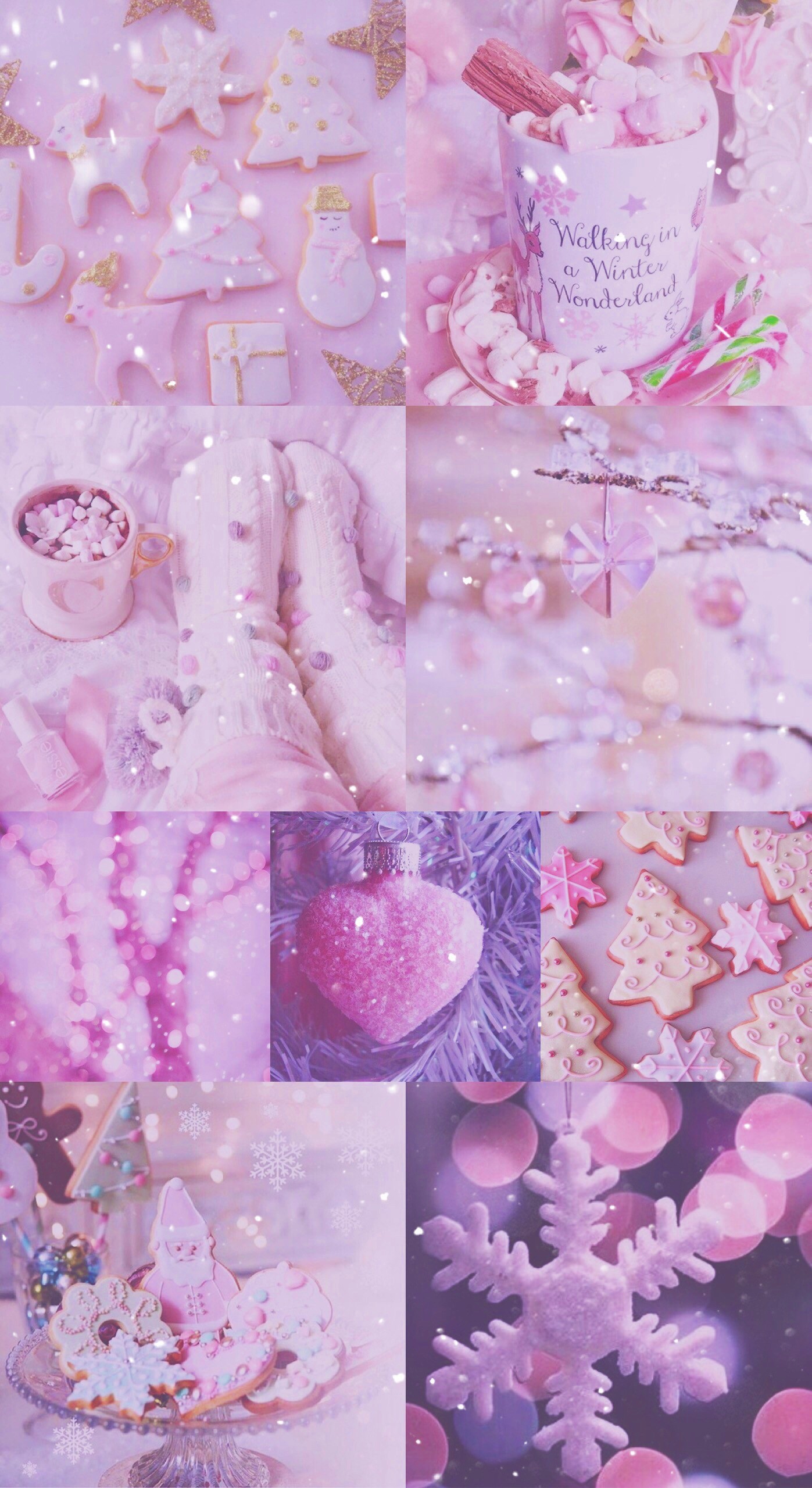 1397x2560 xmas, Christmas, pink, pretty, sparkly, glitter, white, iPhone,. Purple  WallpaperMobile ...