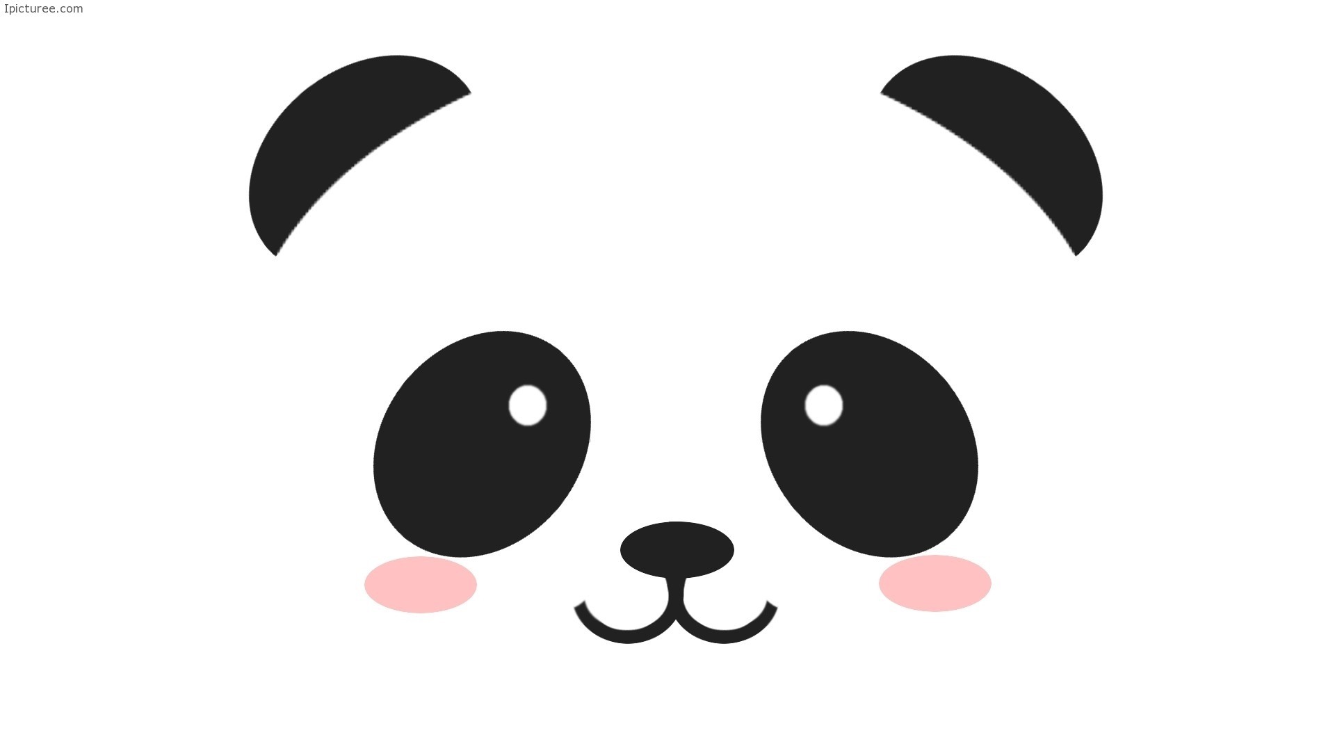 1920x1080 simple design of the face of a panda to download 