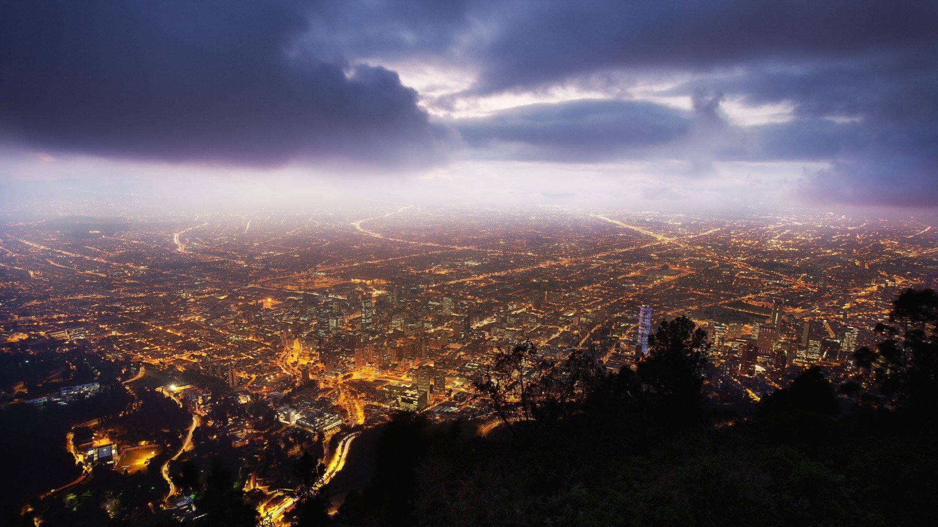 1920x1080 Preview wallpaper bogota, colombia, night, view from the top 