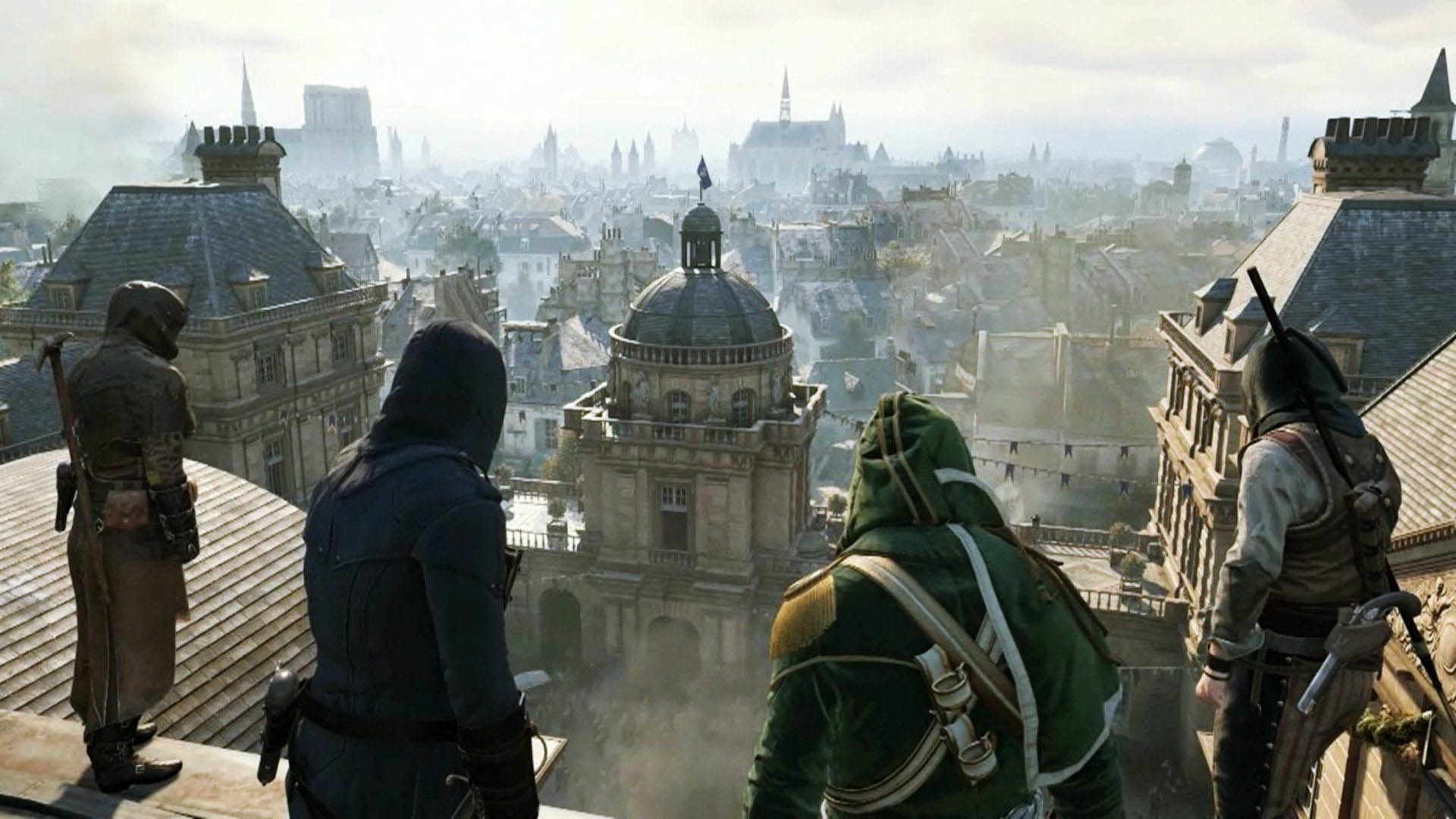 1920x1080 Assassins looking to Paris, Assassin's Creed Unity  wallpaper