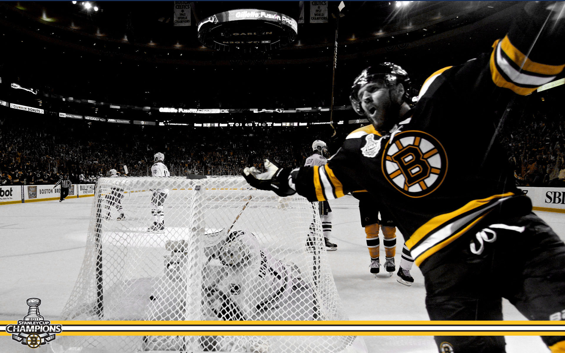 1920x1200 Boston Bruins wallpaper containing an ice hockey and an ice hockey rink  entitled Stanley Cup Champions