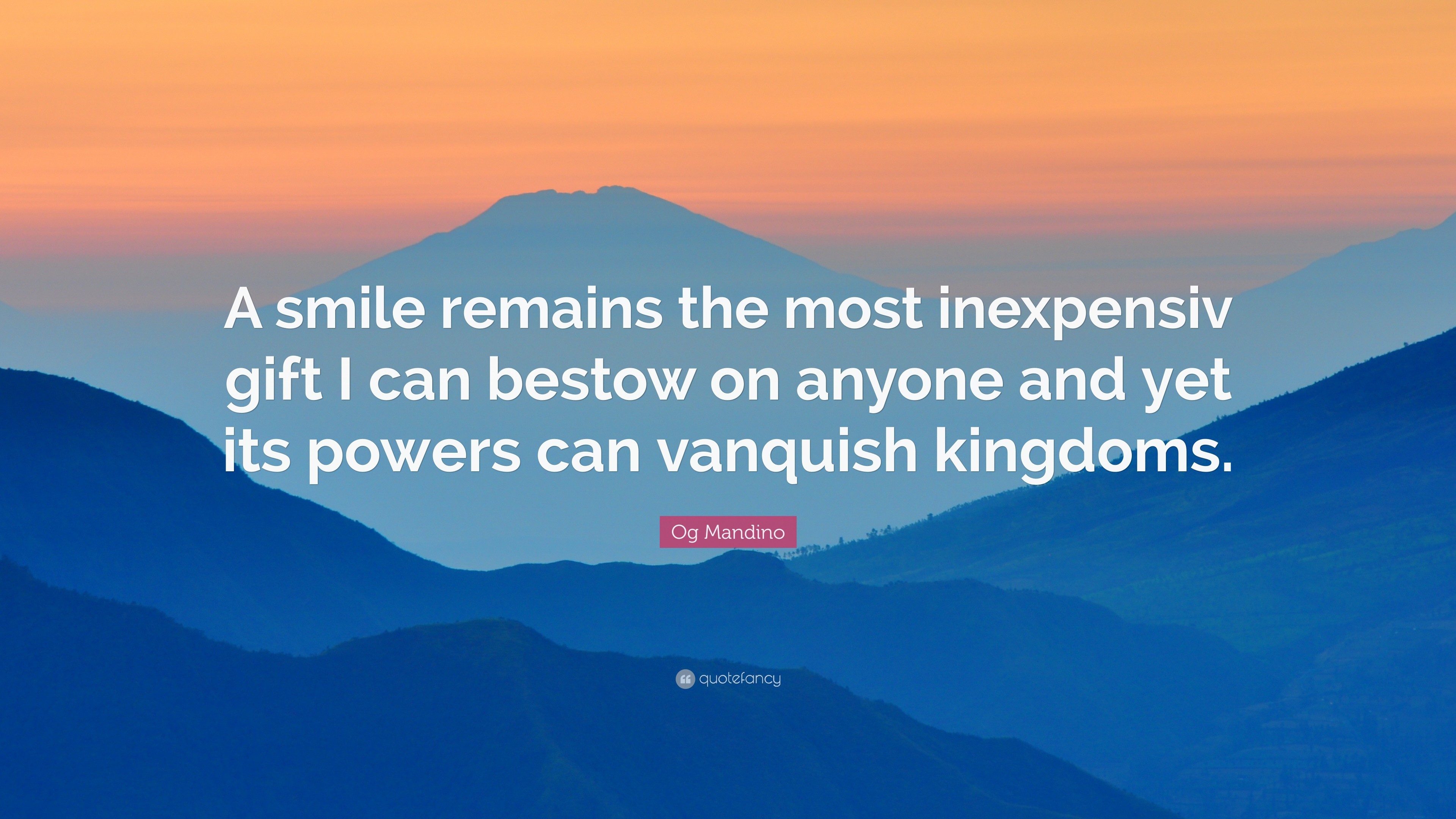3840x2160 Og Mandino Quote: “A smile remains the most inexpensiv gift I can bestow on