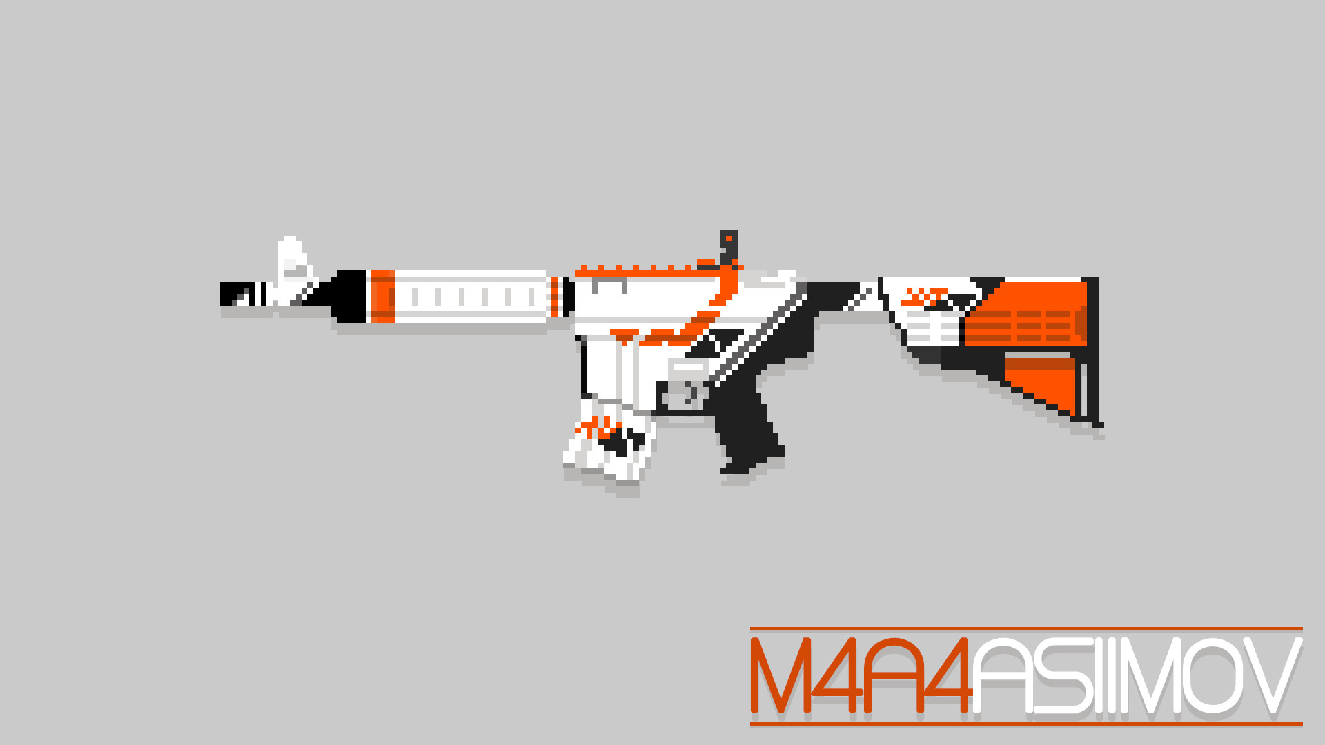 1920x1080 ... M4A4 Asiimov - Pixel Art by stephenmdw
