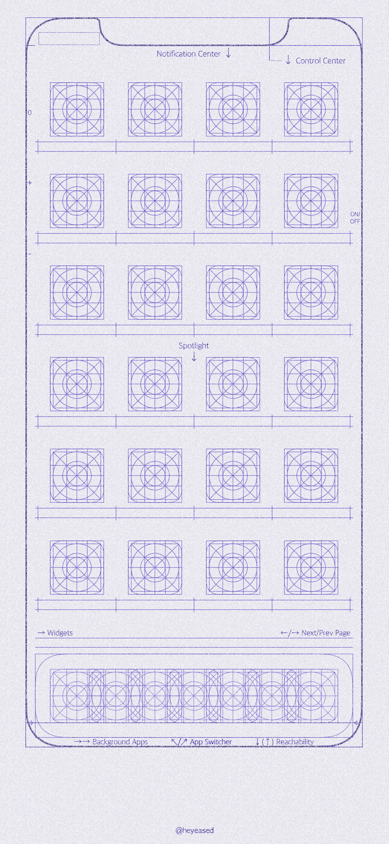 1301x2820 Grid and blueprint wallpapers for iPhone