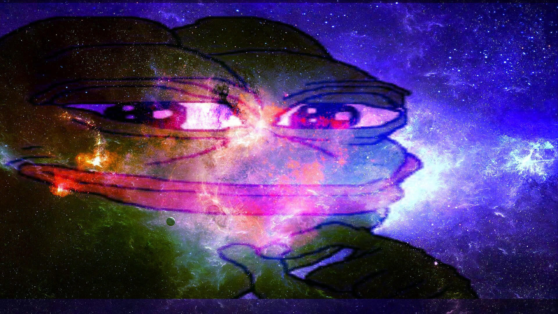 1920x1080 Pepe is the Galaxy god right now pepe frog rare pepethe.