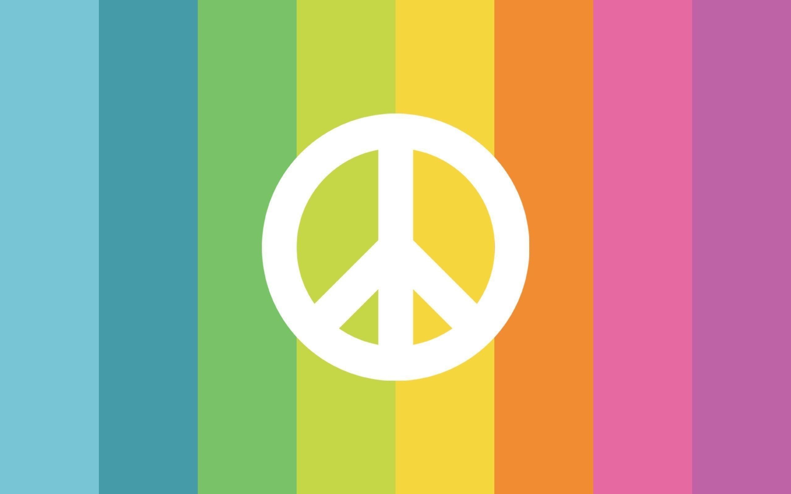 2560x1600 Peace and Love Sign Rainbow Creative HD Wallpaper Desktop .