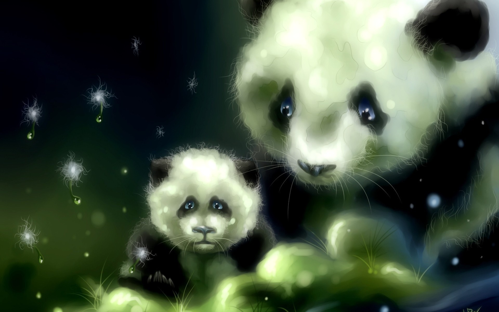 1920x1200 Baby Panda Artwork HD Desktop Wallpaper, Background Image
