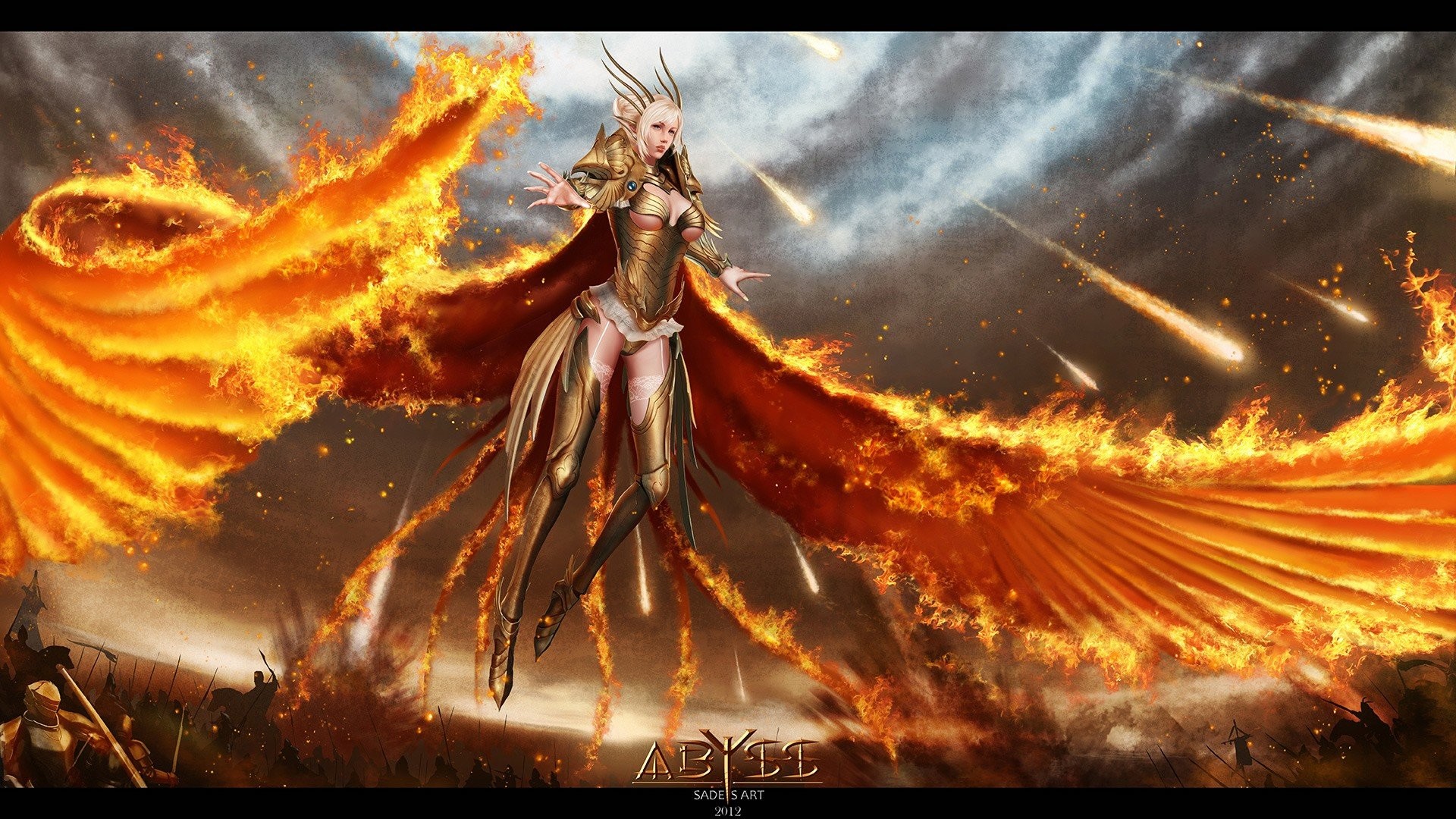 1920x1080 Women flames wings fire fantasy art battles warriors wallpaper |   | 275358 | WallpaperUP
