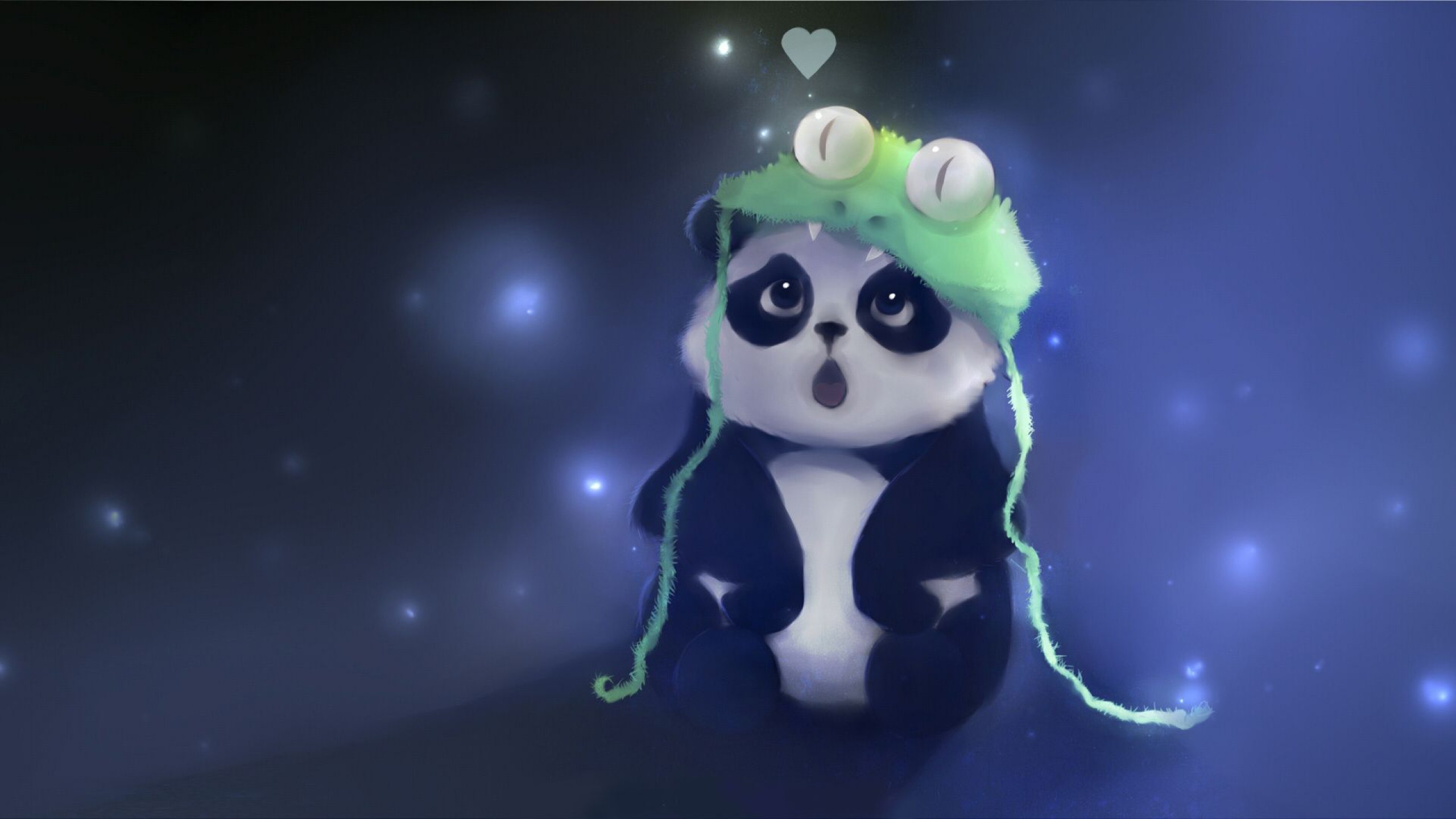 2560x1440 Cute Panda Cartoon Wallpaper HD