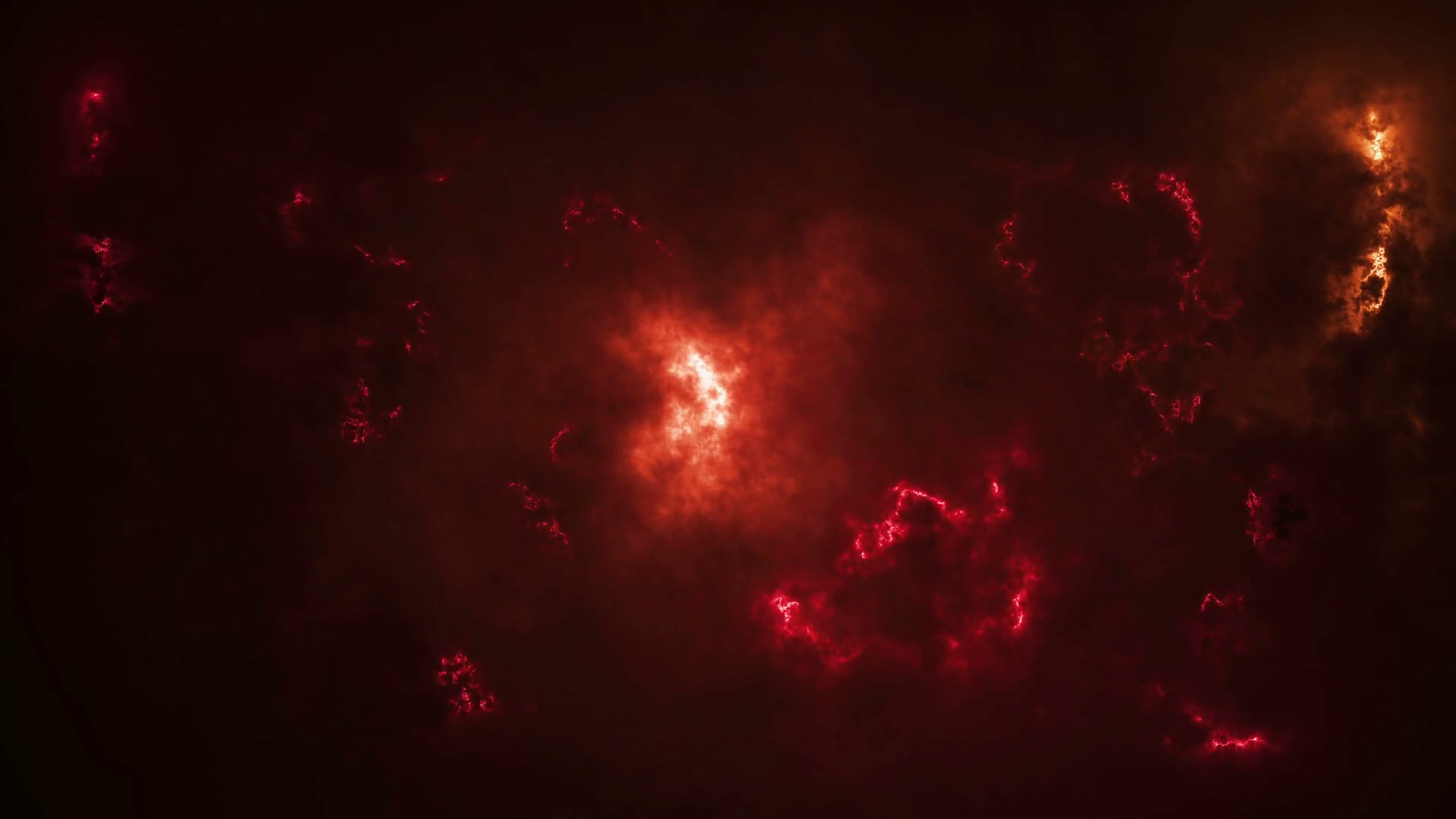 1920x1080 severe thunderstorm clouds at night with lightning, Hell Background.  abstract smoke & fume. Epic Red luminous background for your intro with  space for your ...