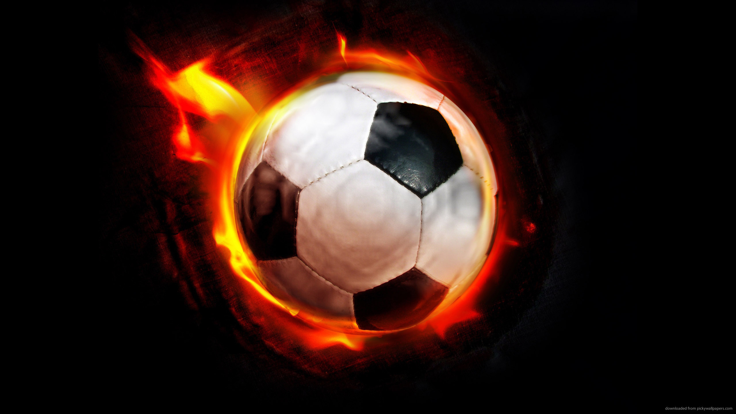 2560x1440 Burning Soccer Ball for 