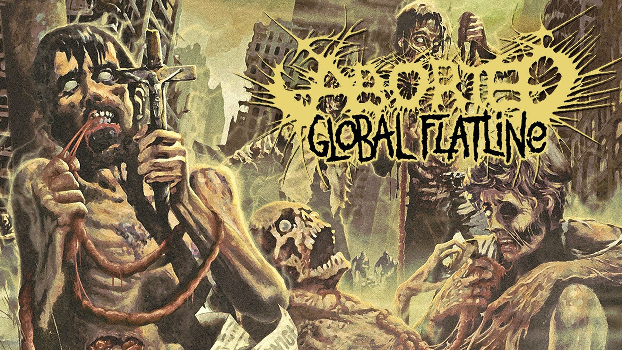 2048x1152 Aborted Death Metal Heavy Grindcore Demon Dark Evil Zombie Poster Wallpaper  At Dark Wallpapers