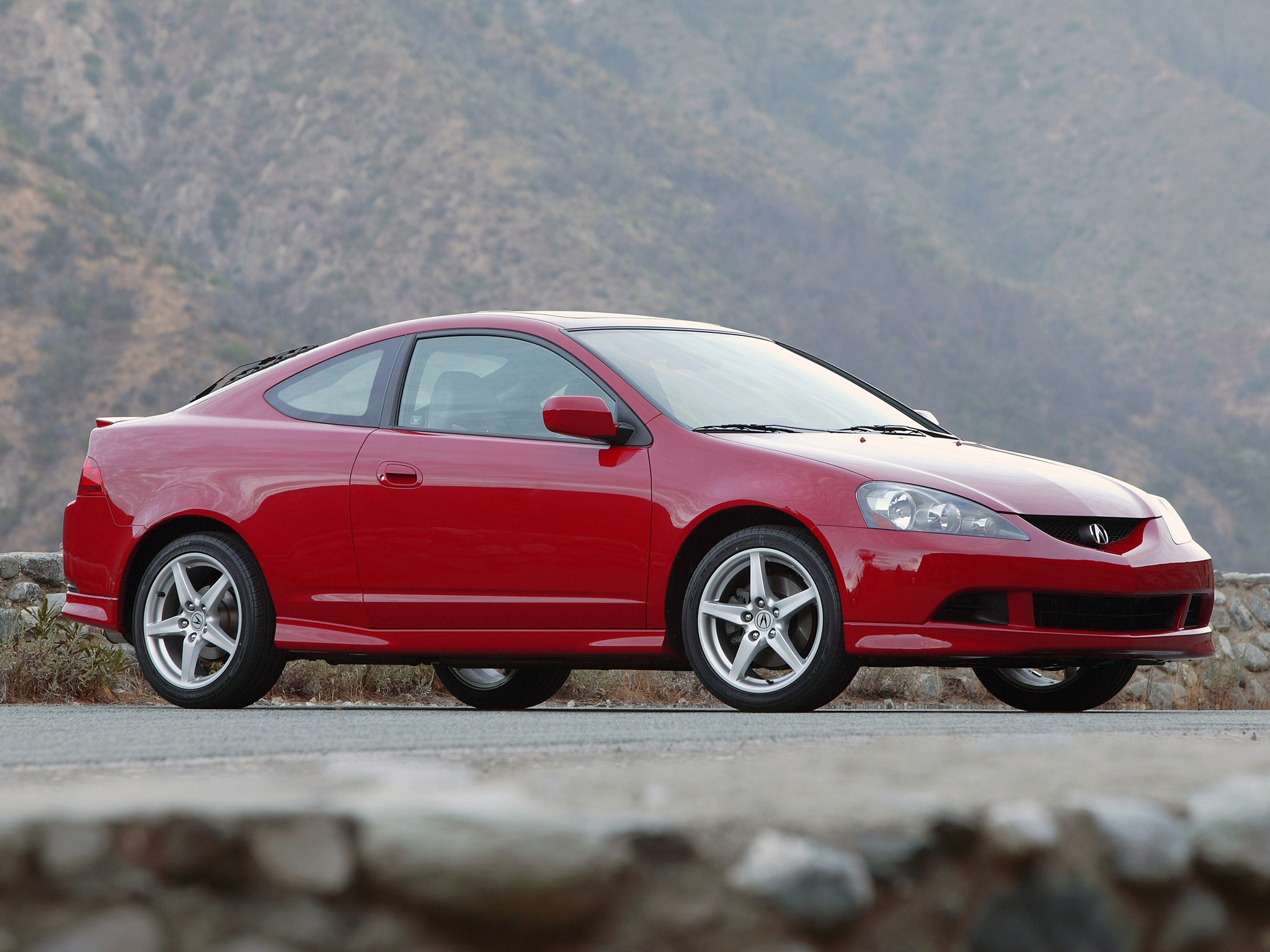 2048x1536 Wallpaper Acura, Rsx, Red, Side view, Style, Cars, Mountains, Nature,  Asphalt HD, Picture, Image