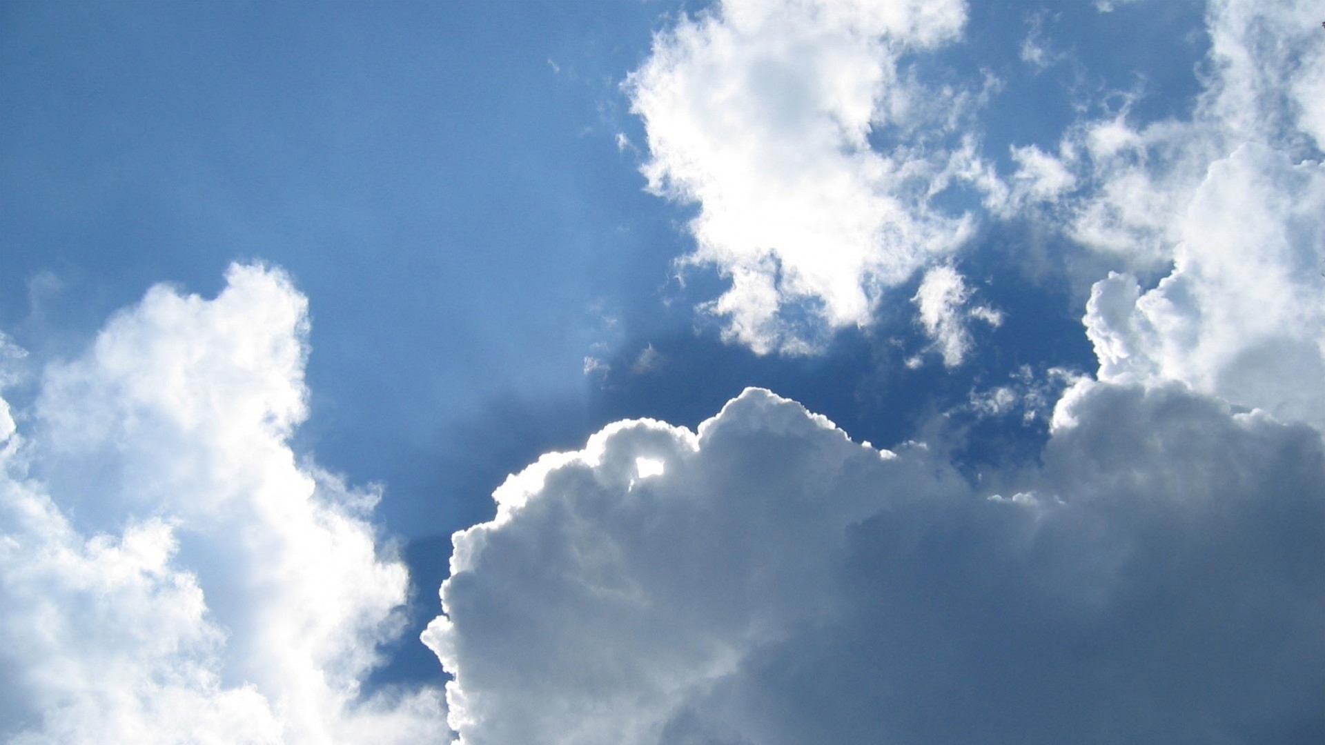 1920x1080  Wallpaper sky, clouds, blue, white, clear
