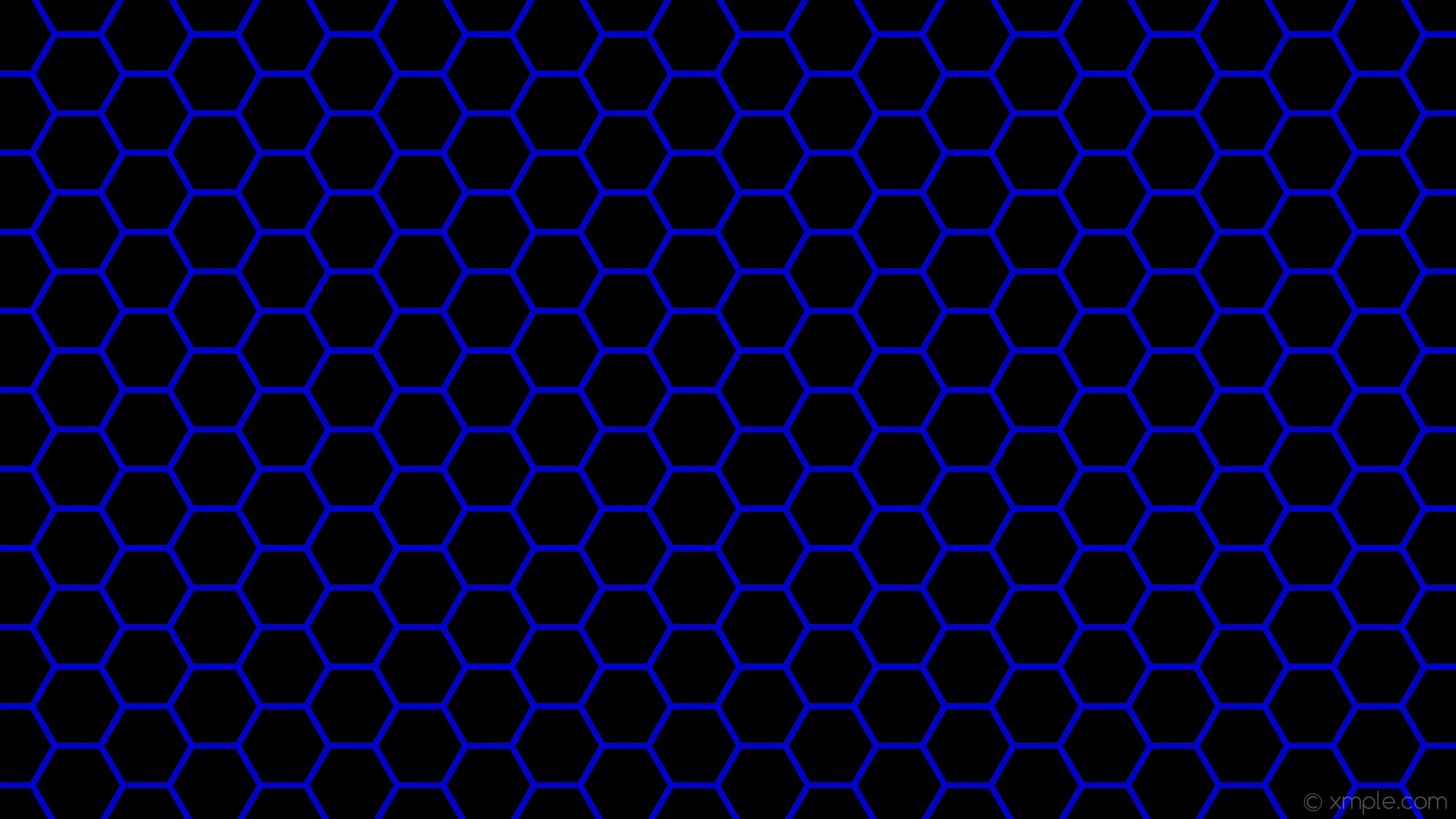 2560x1440 wallpaper blue black beehive hexagon honeycomb medium blue #000000 #0000cd  diagonal 30Â° 11px