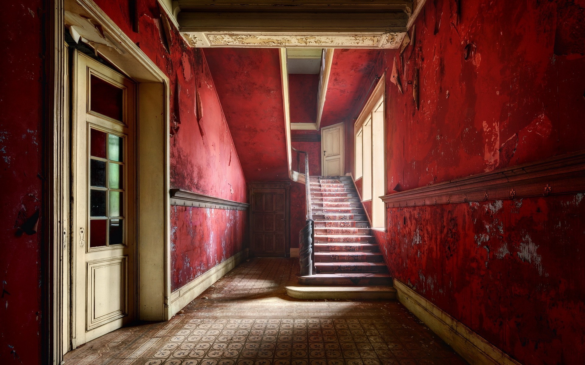 1920x1200 Red walls inside the abandoned house wallpapers and images - wallpapers,  pictures, photos