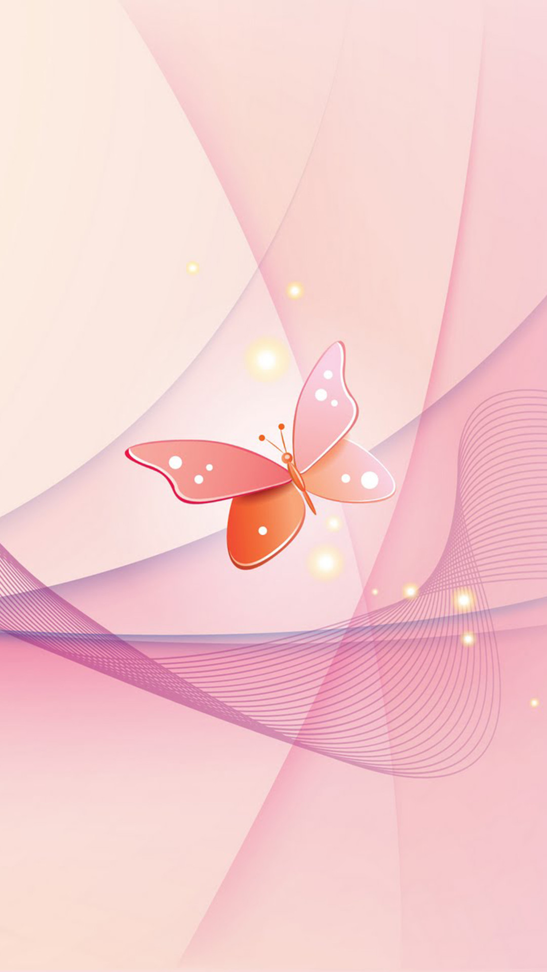 1080x1920 Pink Butterfly iPhone wallpaper