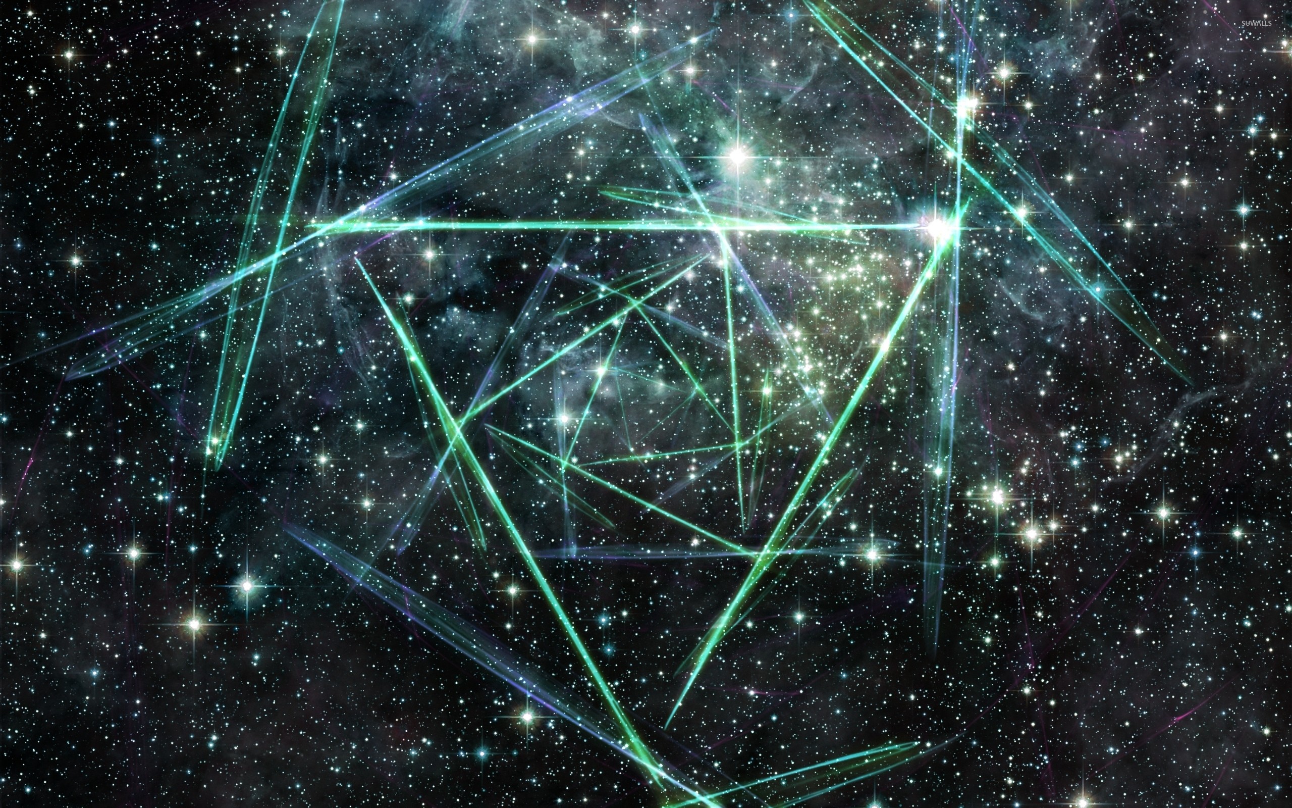 2560x1600 Green light in the universe wallpaper