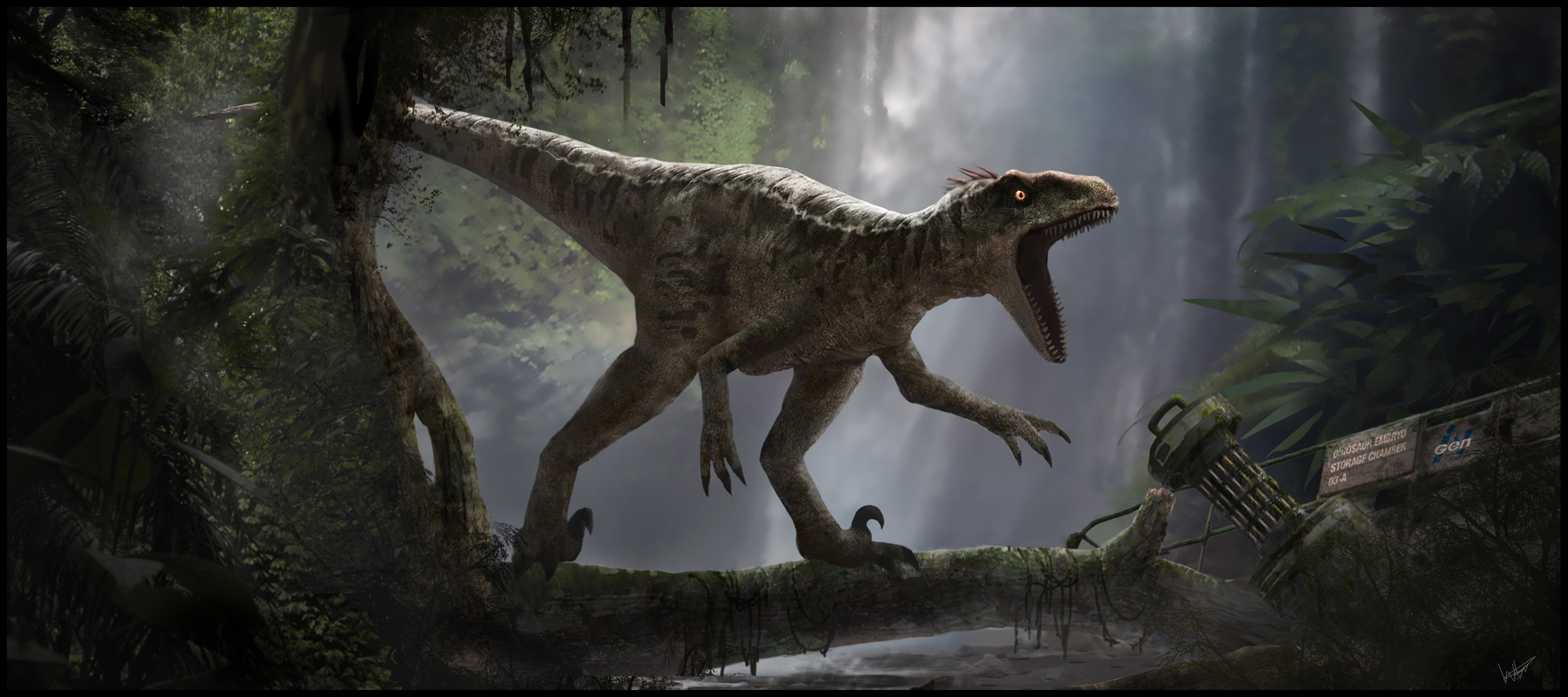 3600x1600 Raptor Jurassic Park Full Body (jurassic park) by