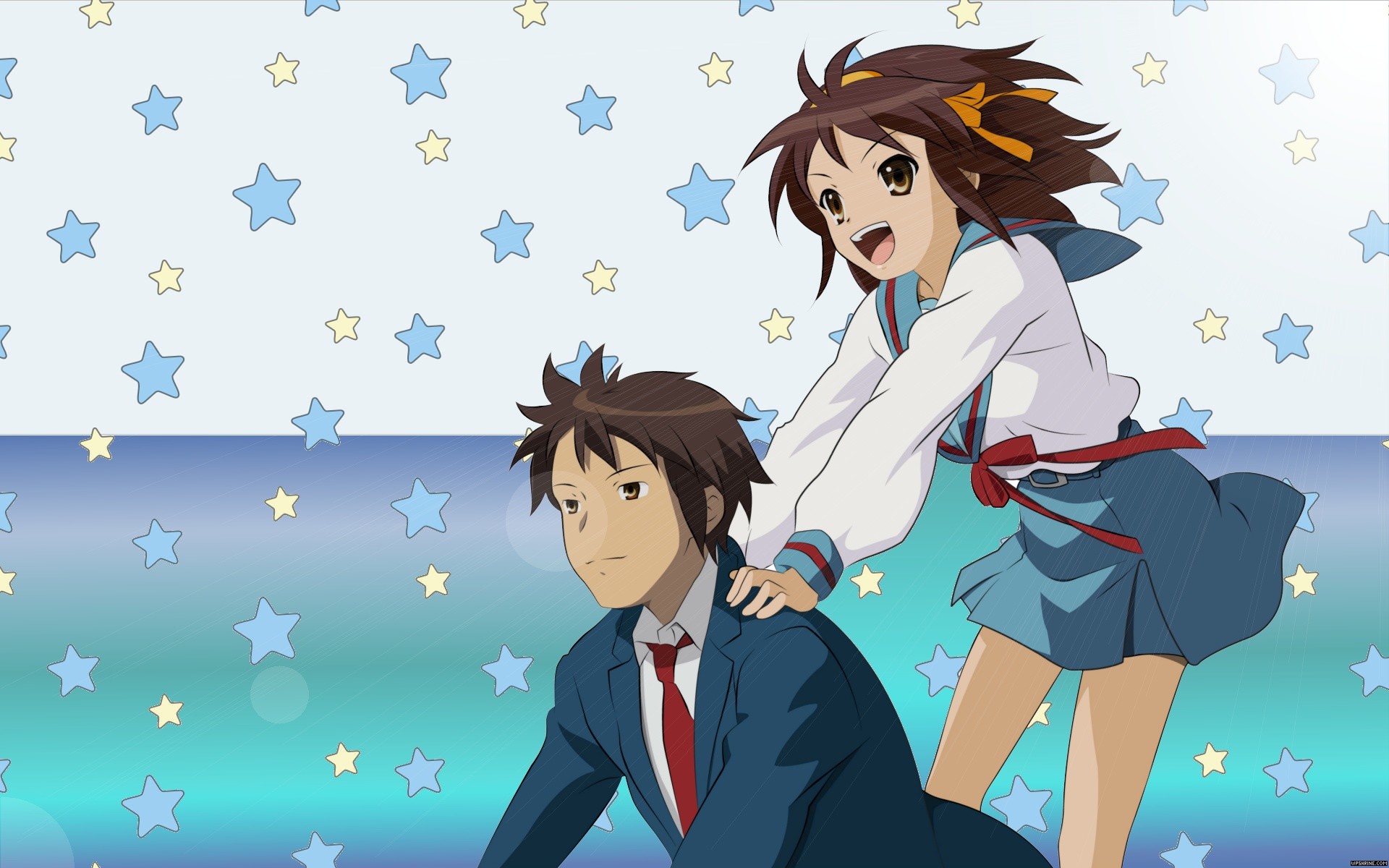 1920x1200 Haruhi & Kyon - Click image for bigger size and better quality