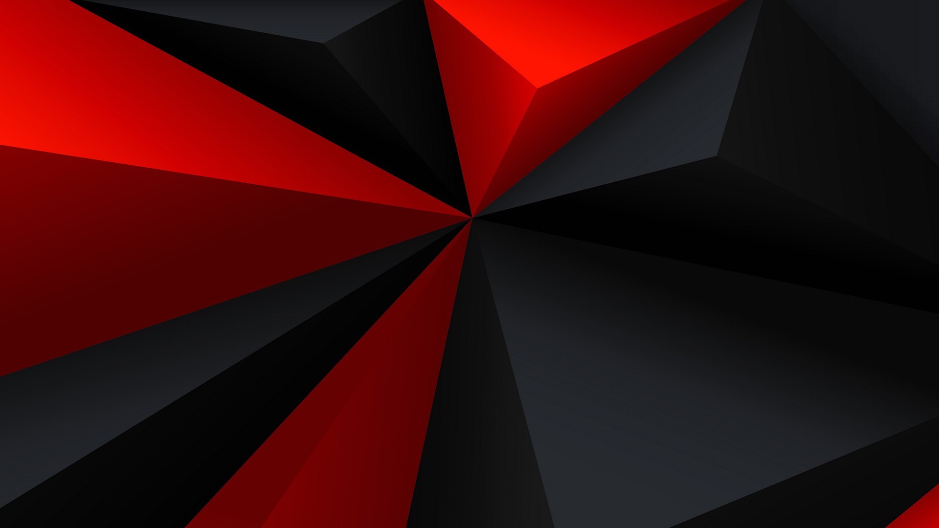 1920x1080 General  digital art minimalism low poly geometry triangle red  black gray abstract