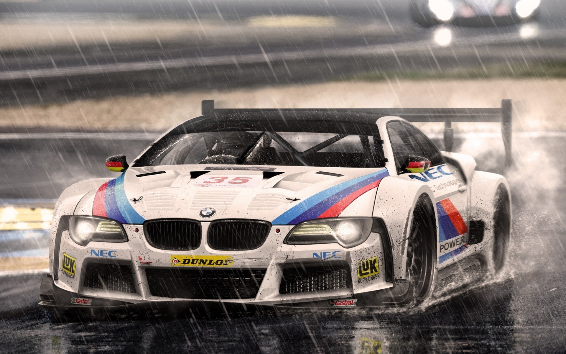 1920x1200 Vehicles - Race Car Race Track Rain BMW Wallpaper