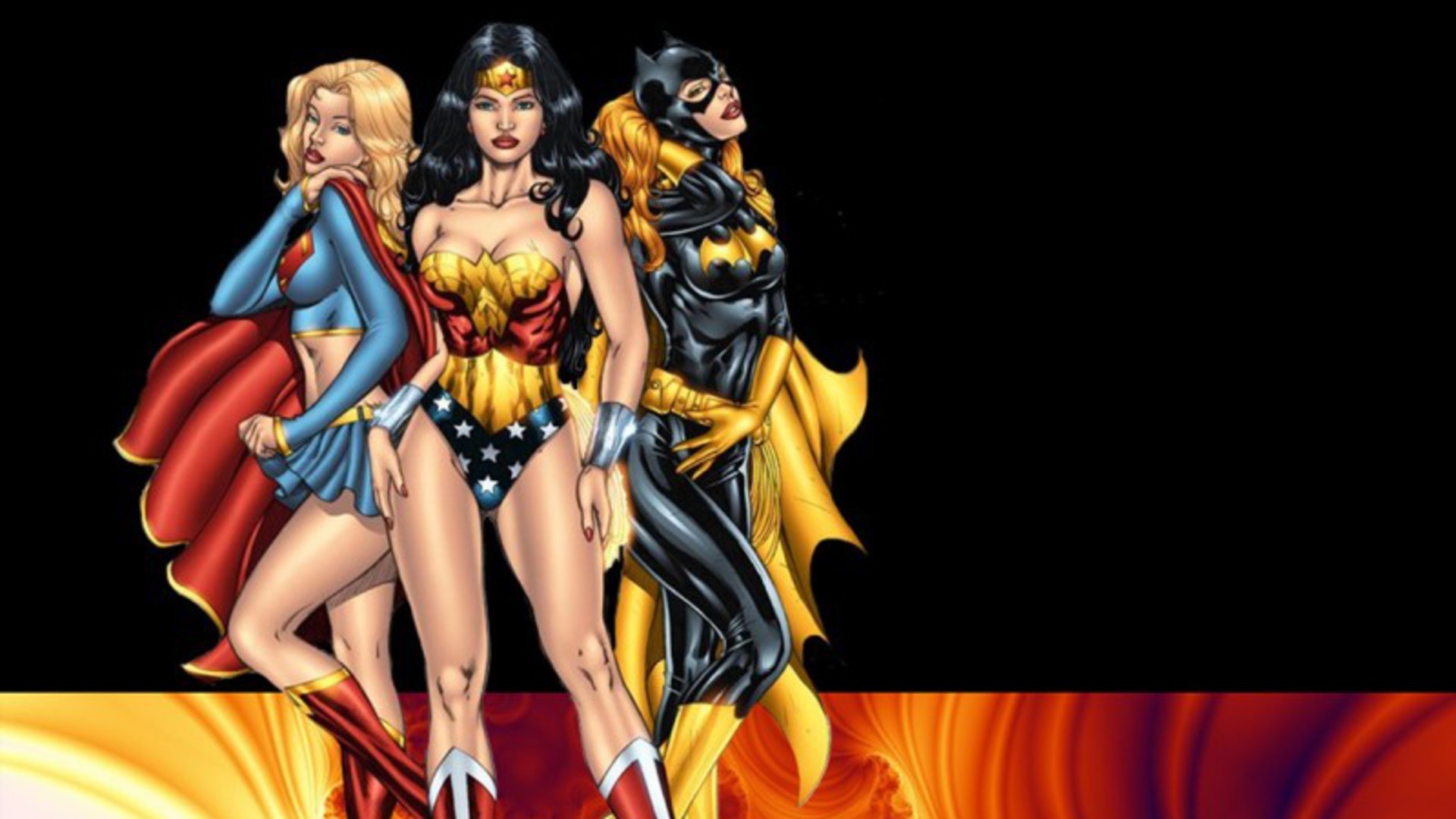 1920x1080 comics, Batgirl, Wonder Woman, Supergirl, Superheroines Wallpapers HD /  Desktop and Mobile Backgrounds