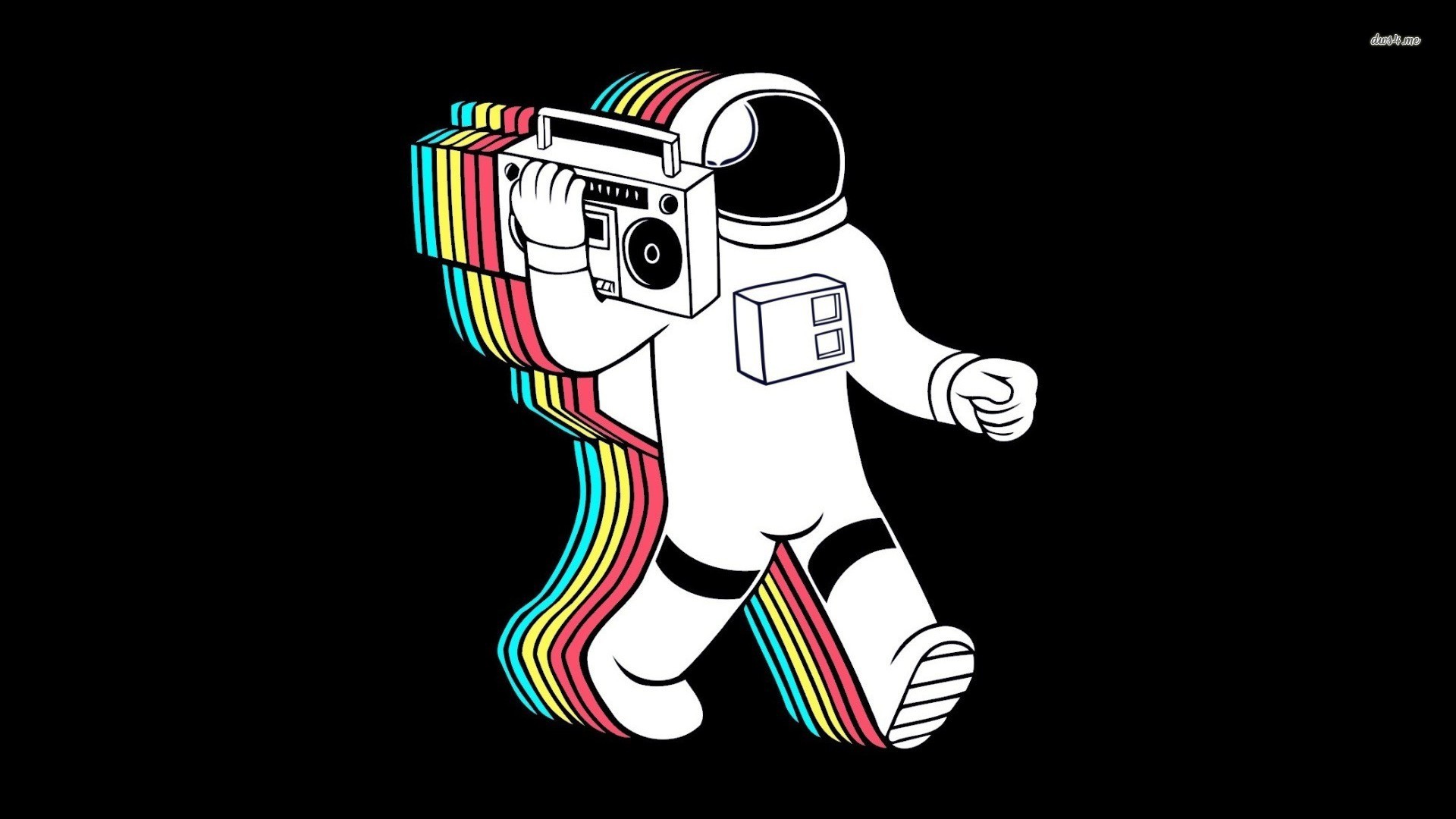 1920x1080 ... Astronaut and boombox wallpaper  ...