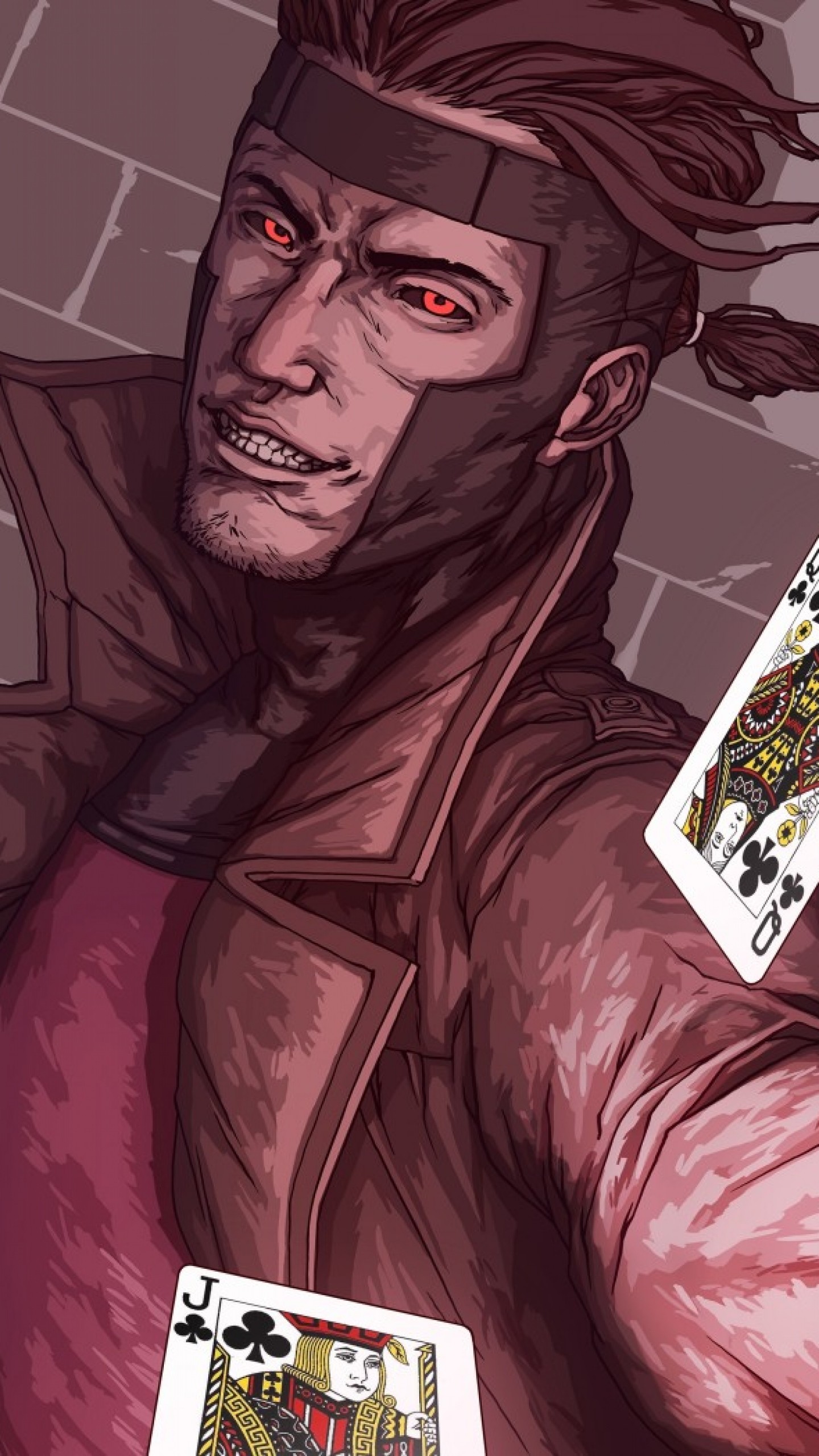 1440x2560  Wallpaper x-men, gambit, marvel comics, art, mutant