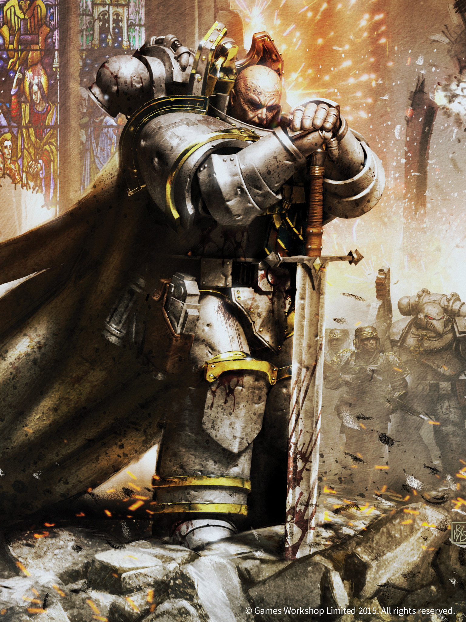 1536x2048 ... architecture captain death_guard horus_heresy imperial_guard imperium  nathaniel_garro neil_roberts space_marines sword_two-handed wallpaper //  