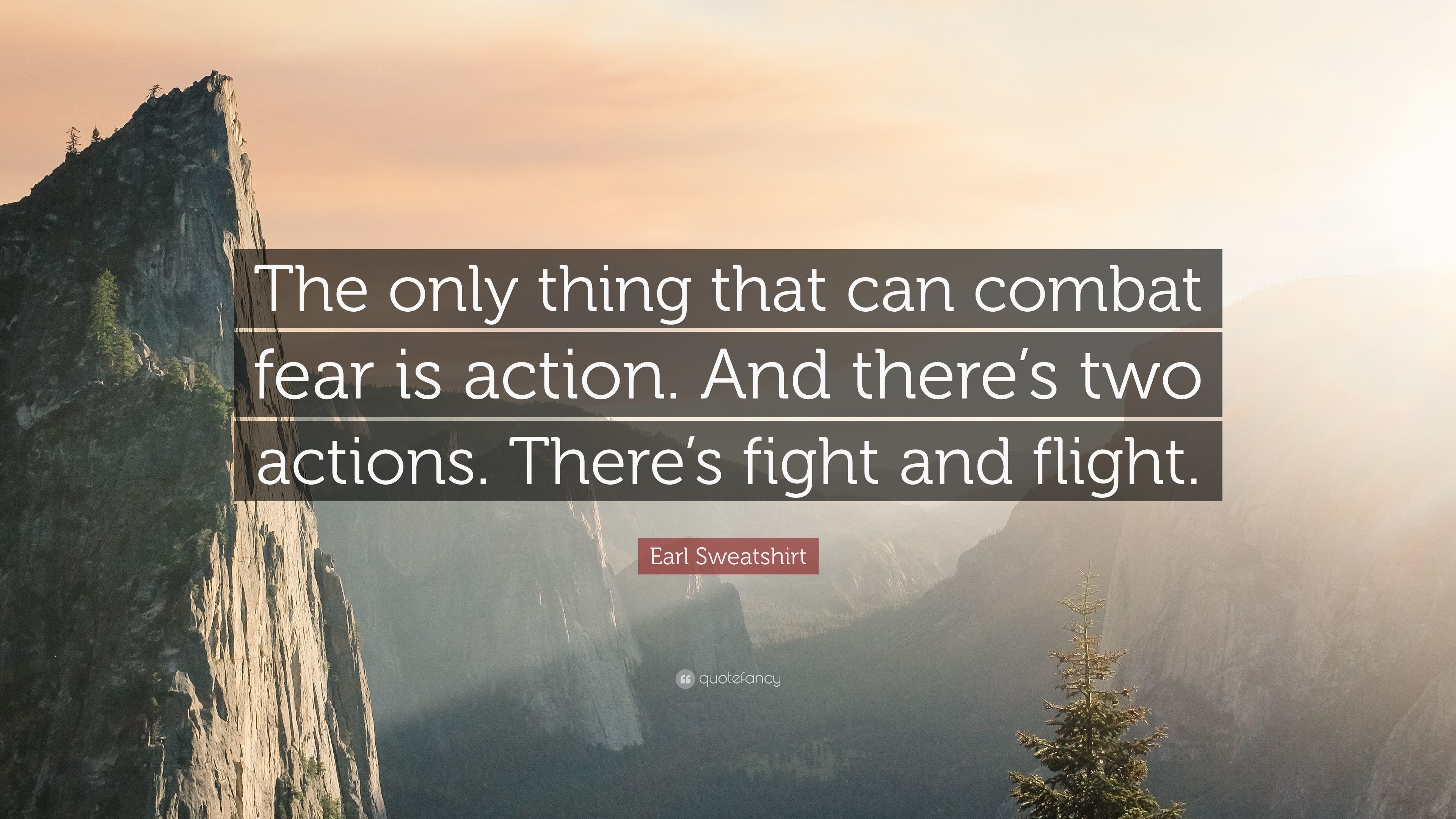 3840x2160 Earl Sweatshirt Quote: “The only thing that can combat fear is action. And