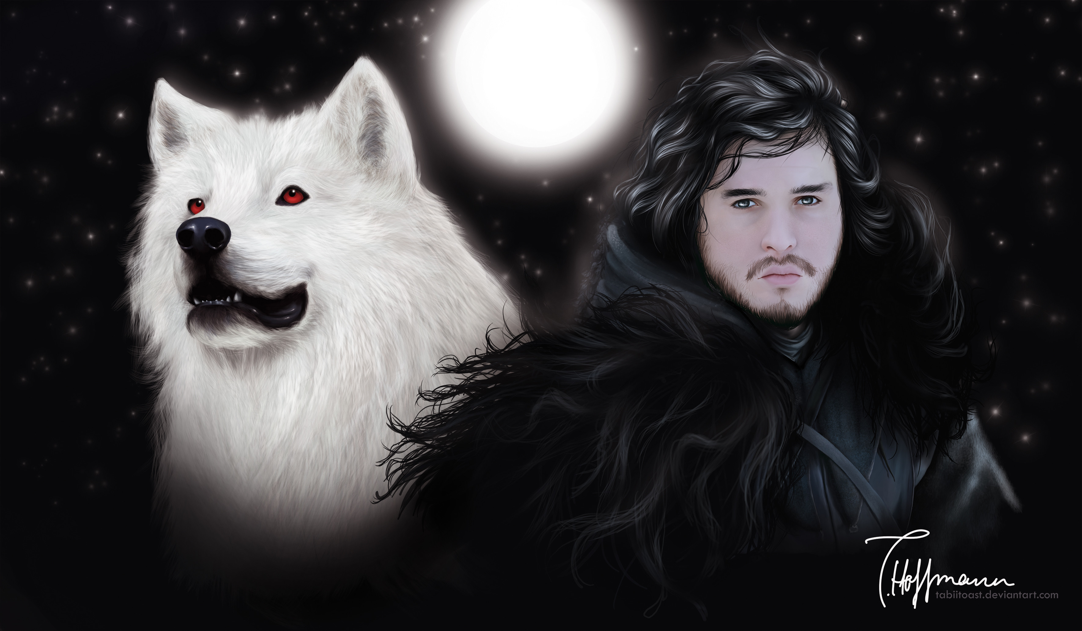 3543x2067 ... Game of Thrones: Jon and Ghost by TabiiToast