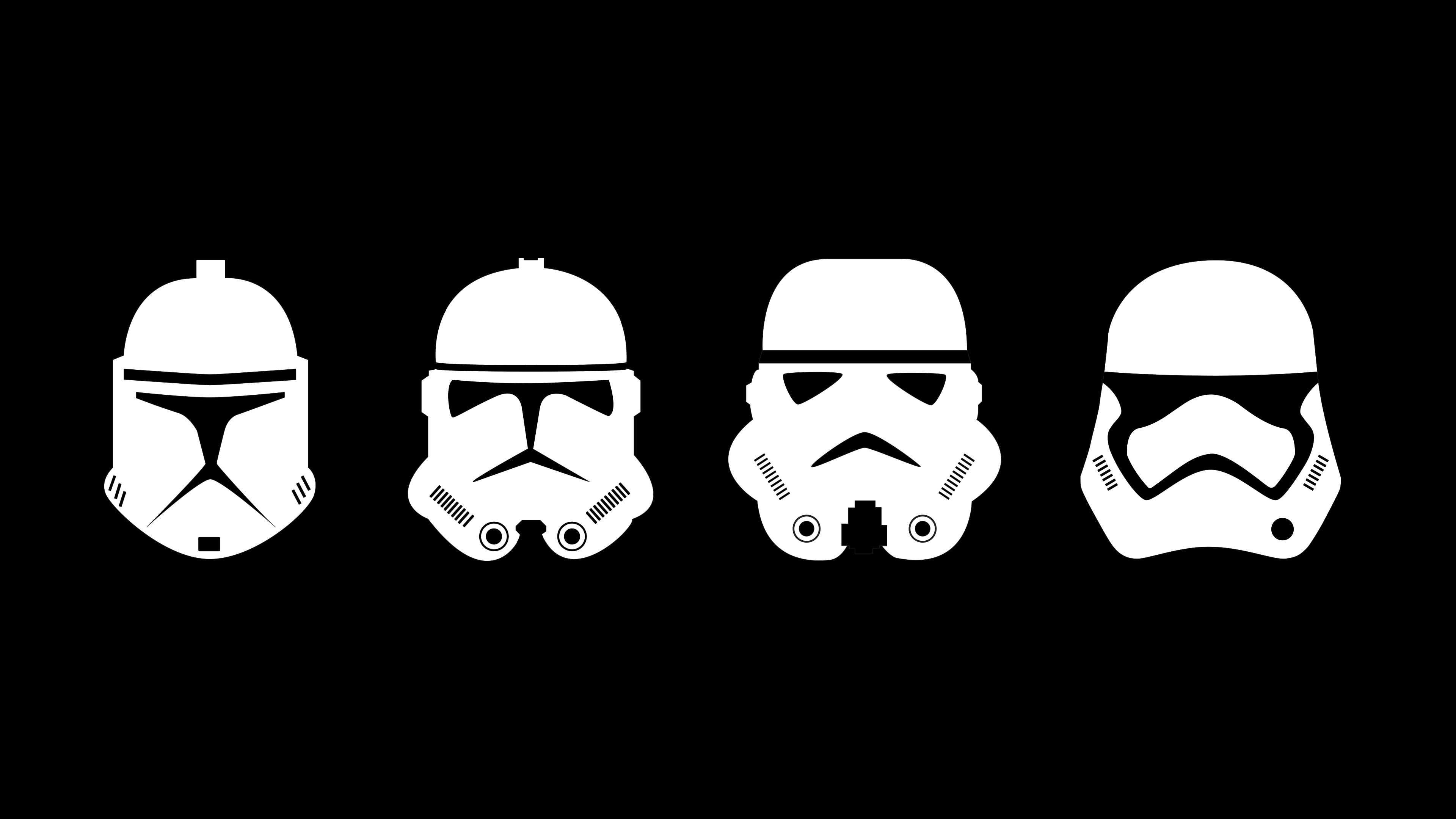 3840x2160 Fan CreationsI made a minimal wallpaper of the clone trooper helmets.