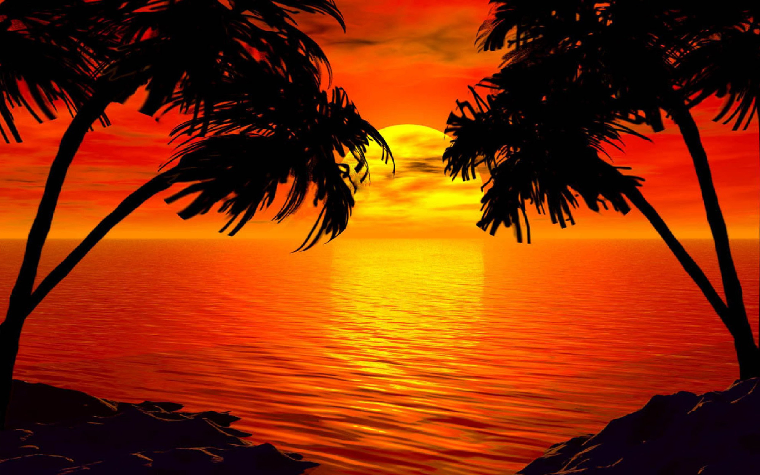 Desktop Wallpaper Beach Island Sunset Clouds Nature Hd Image | My XXX ...