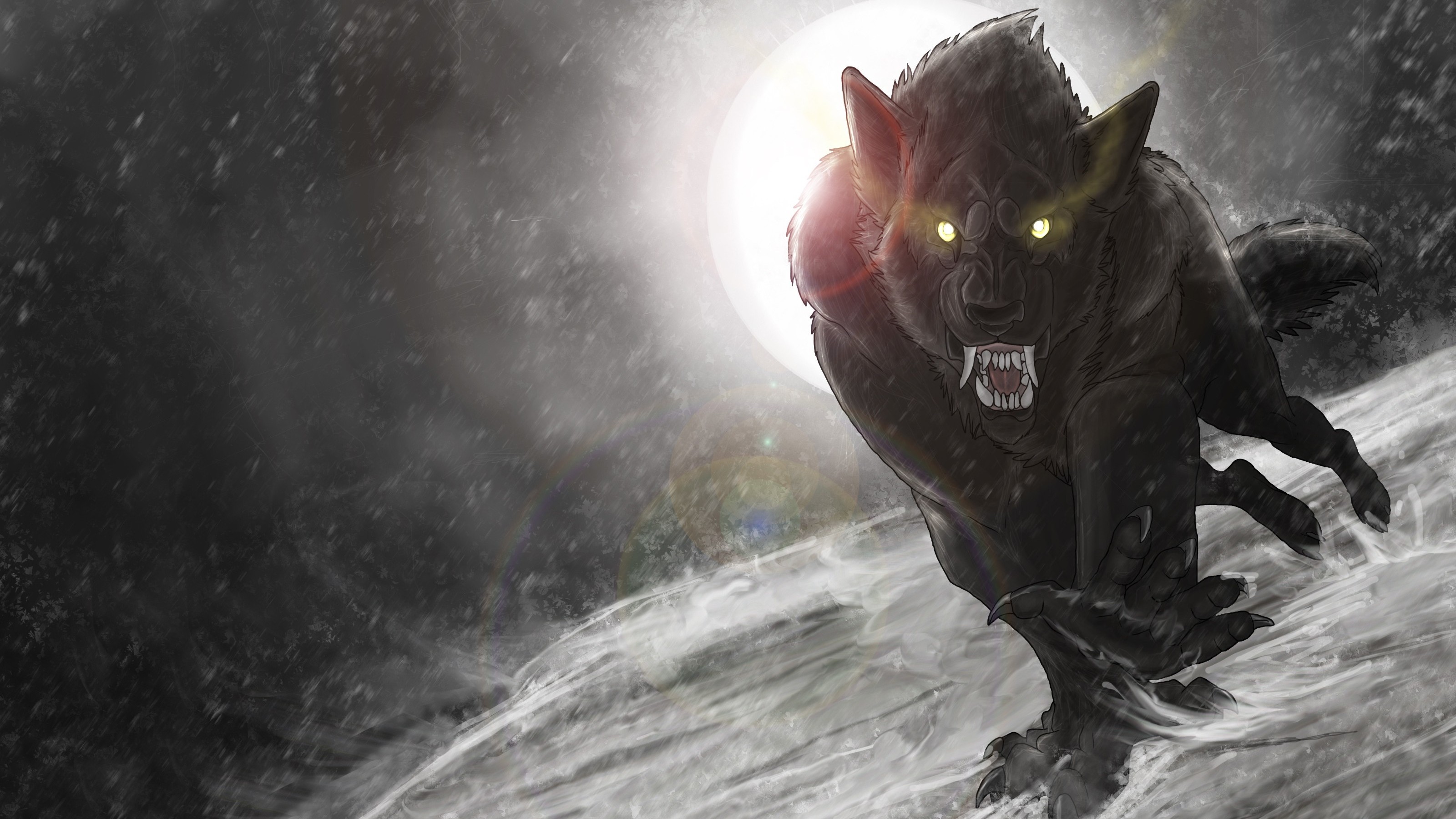 3200x1800 Dark - Werewolf Wallpaper