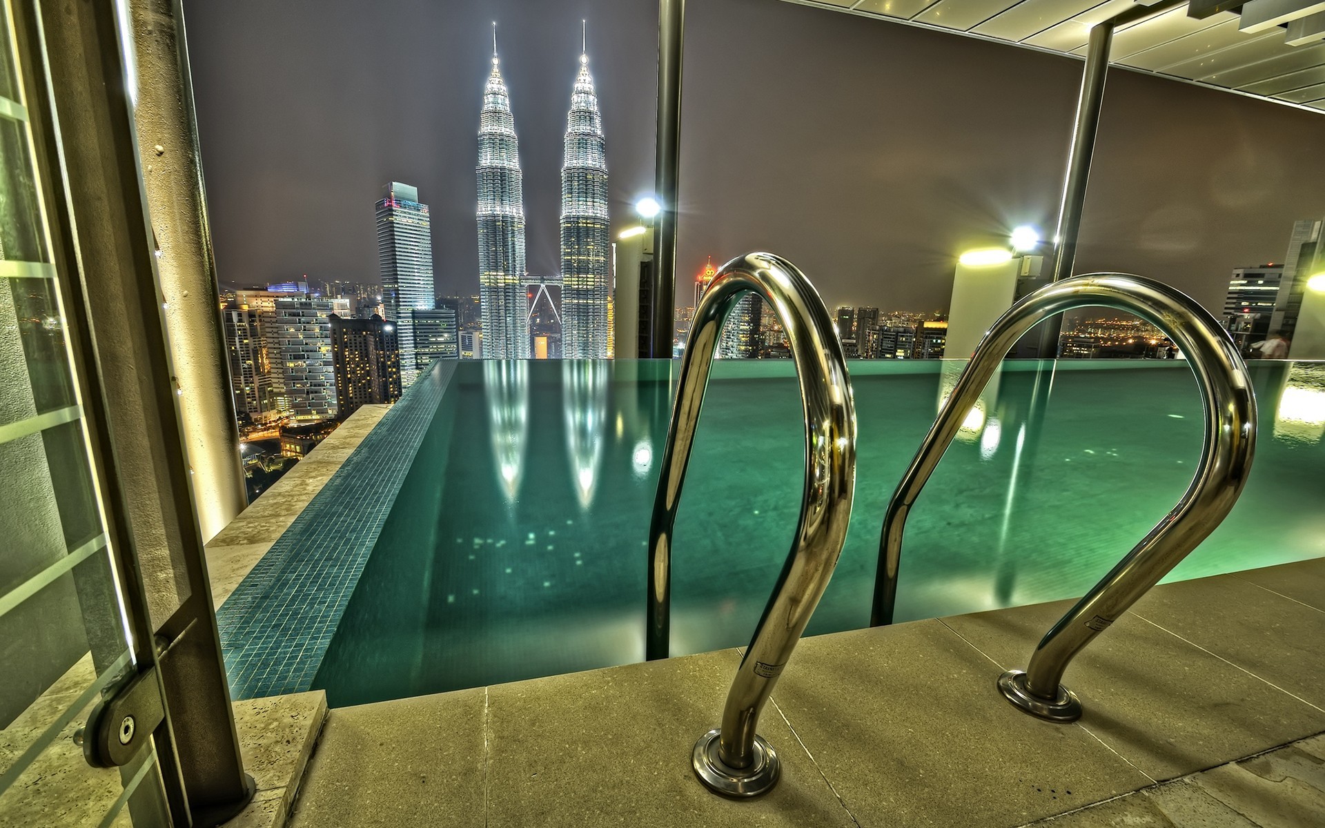 1920x1200 wallpaper cityscapes Â· infinity pools Â· Petronas Towers